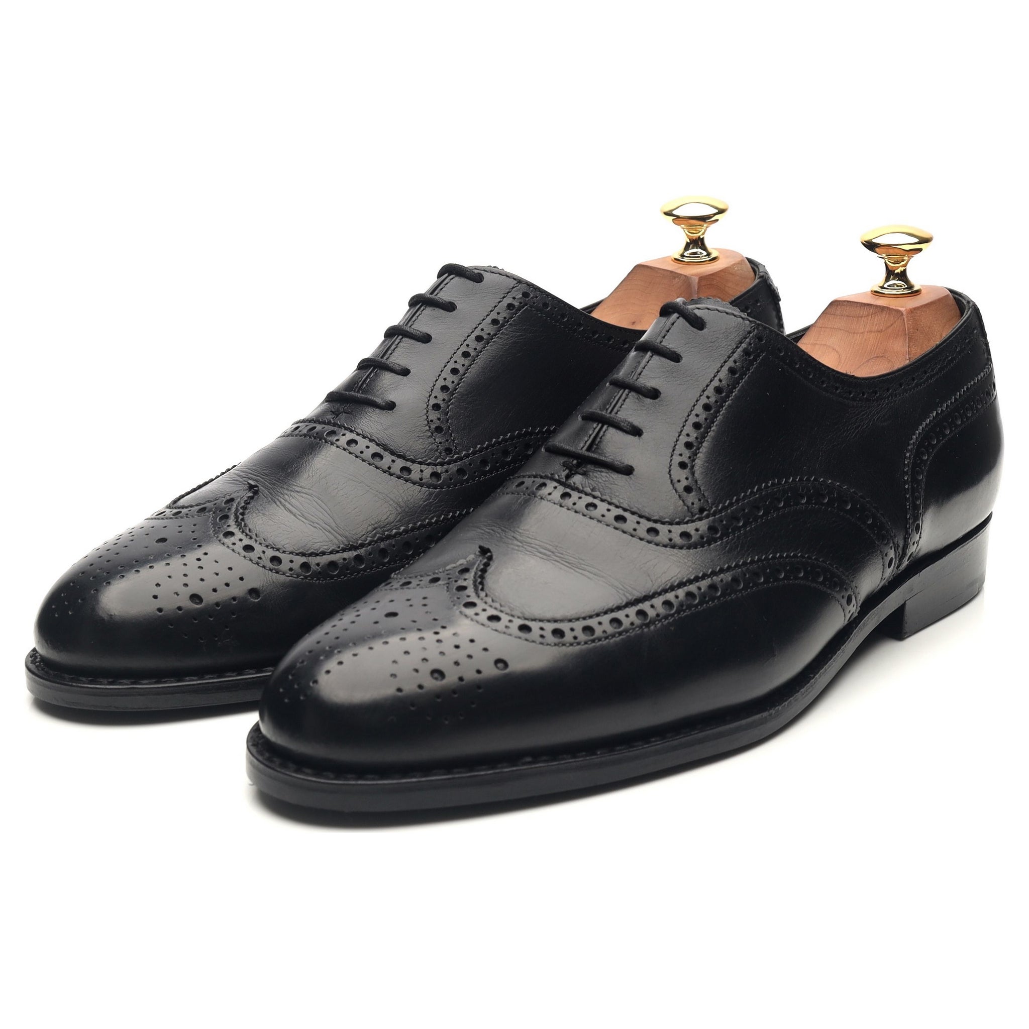 George Cleverley brogue cuir noir 9 semelle cuir