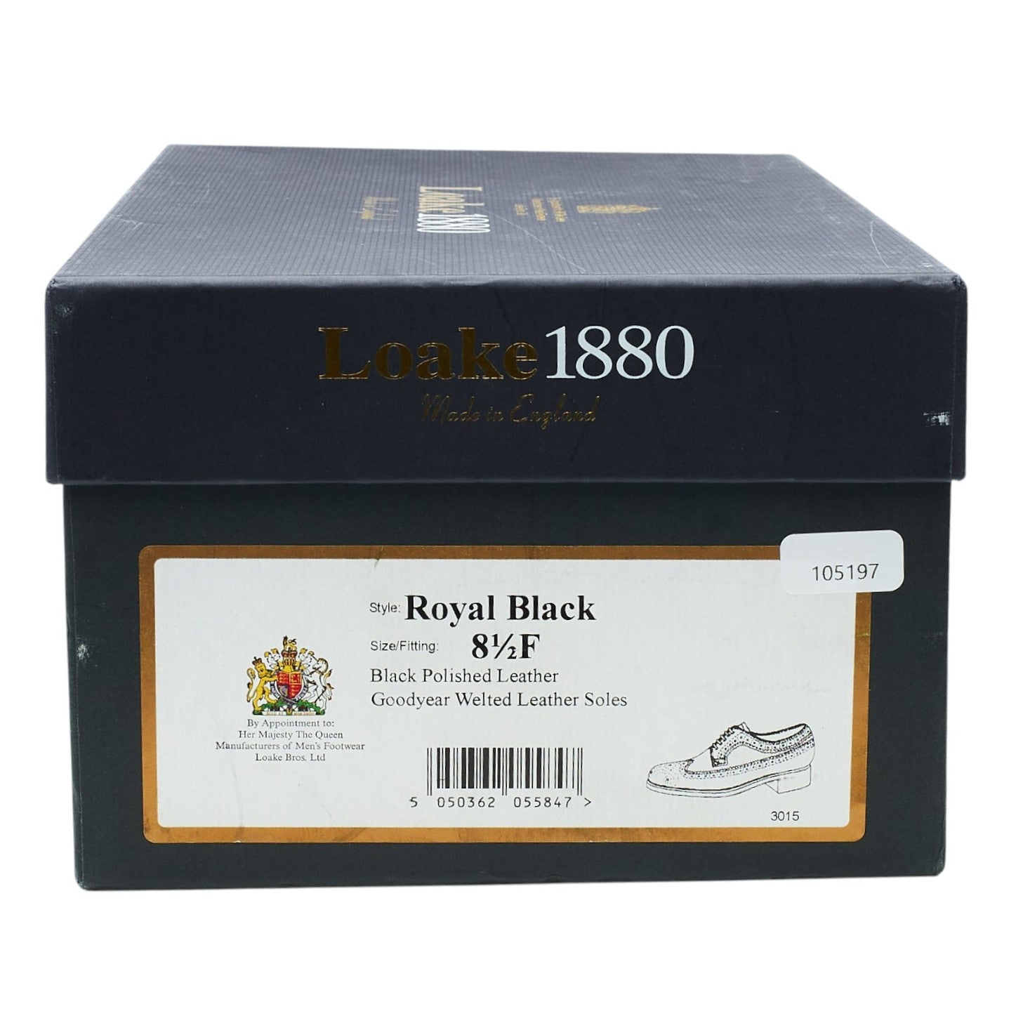 Loake Royal Brogue derbies cuir noir 8.5 mariage