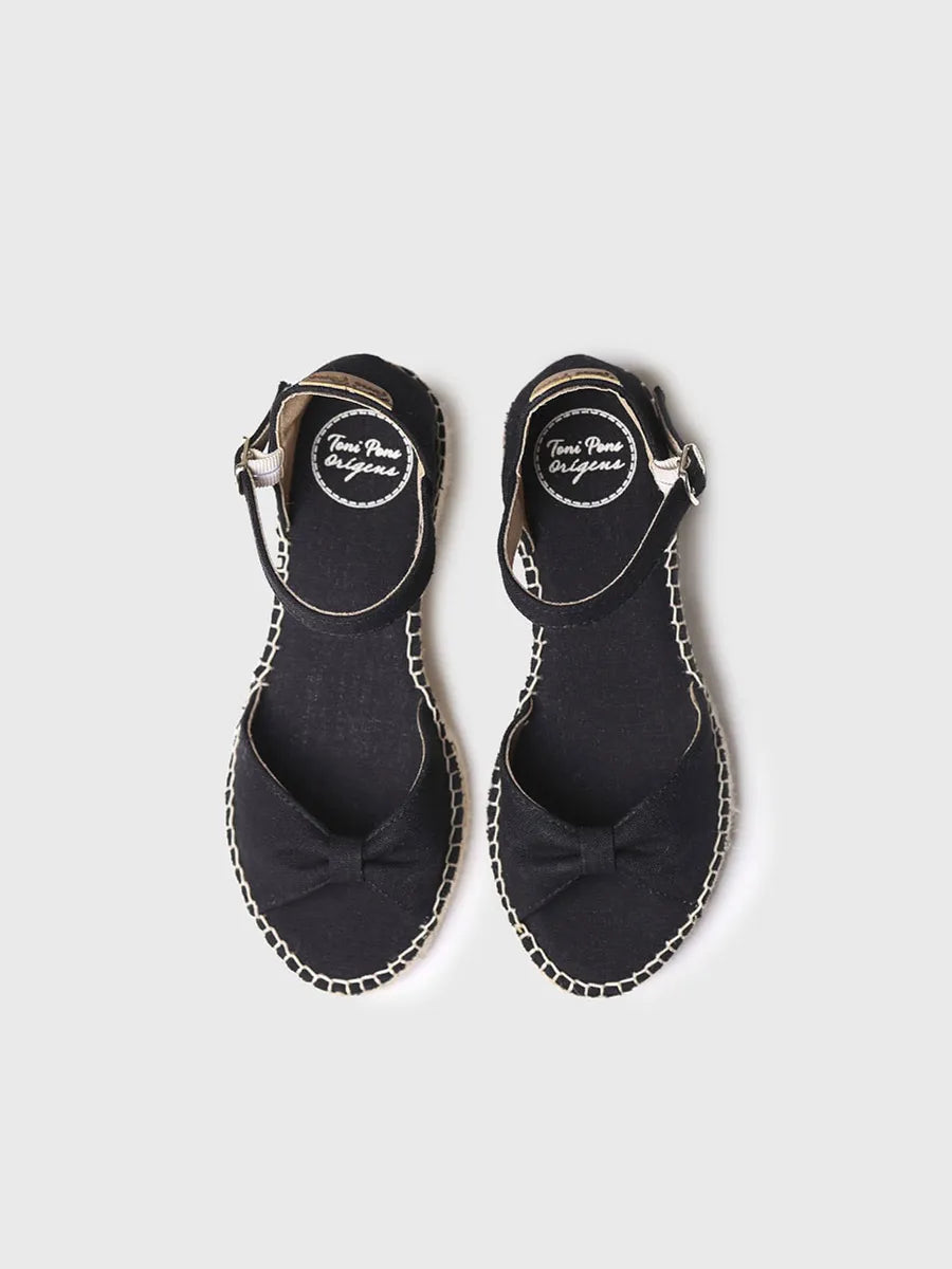 Toni Pons Bilma-L espadrille femme compensée noire vegan