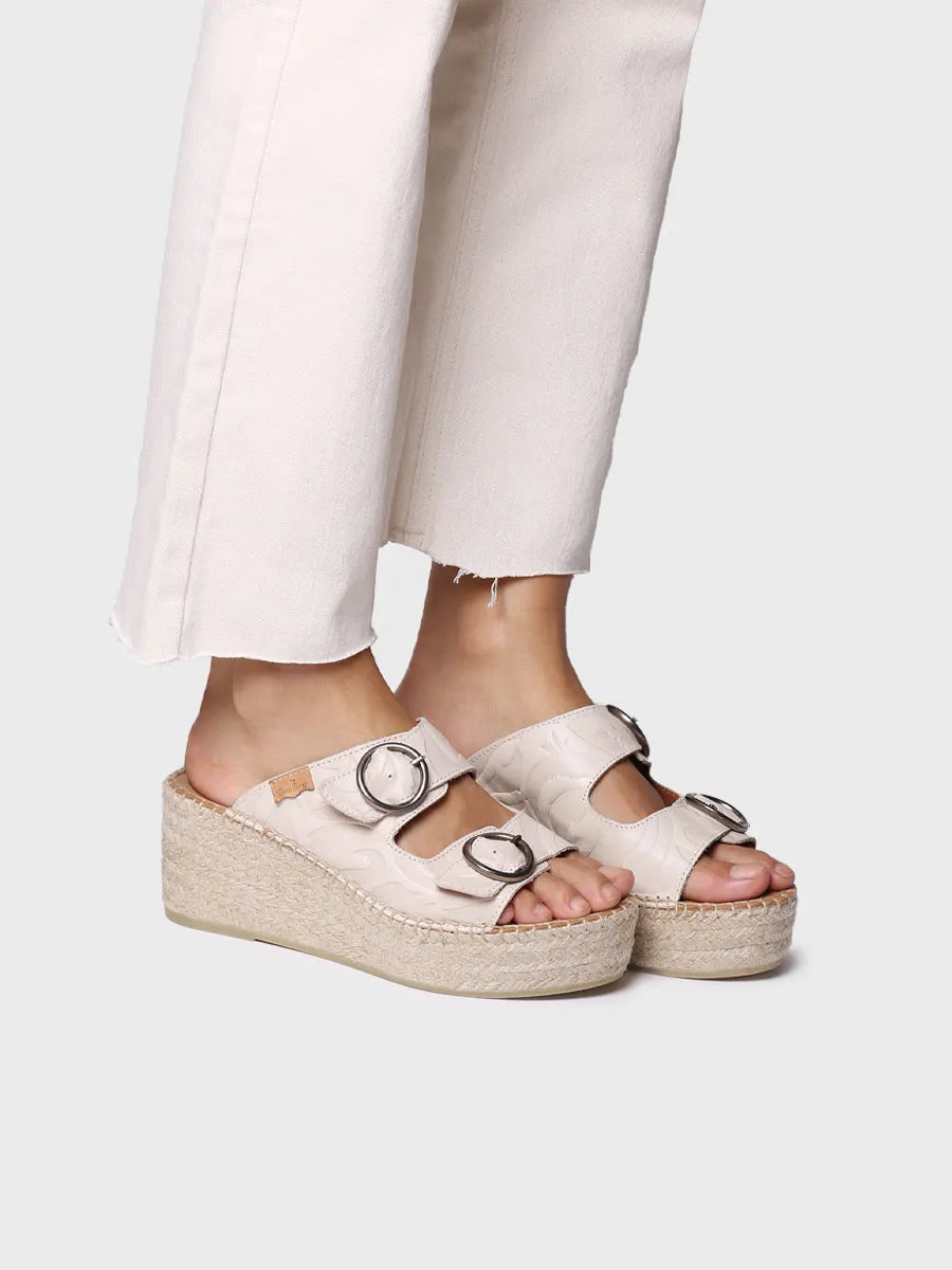 Toni Pons Idoia mule femme cuir compensé jute 7 cm