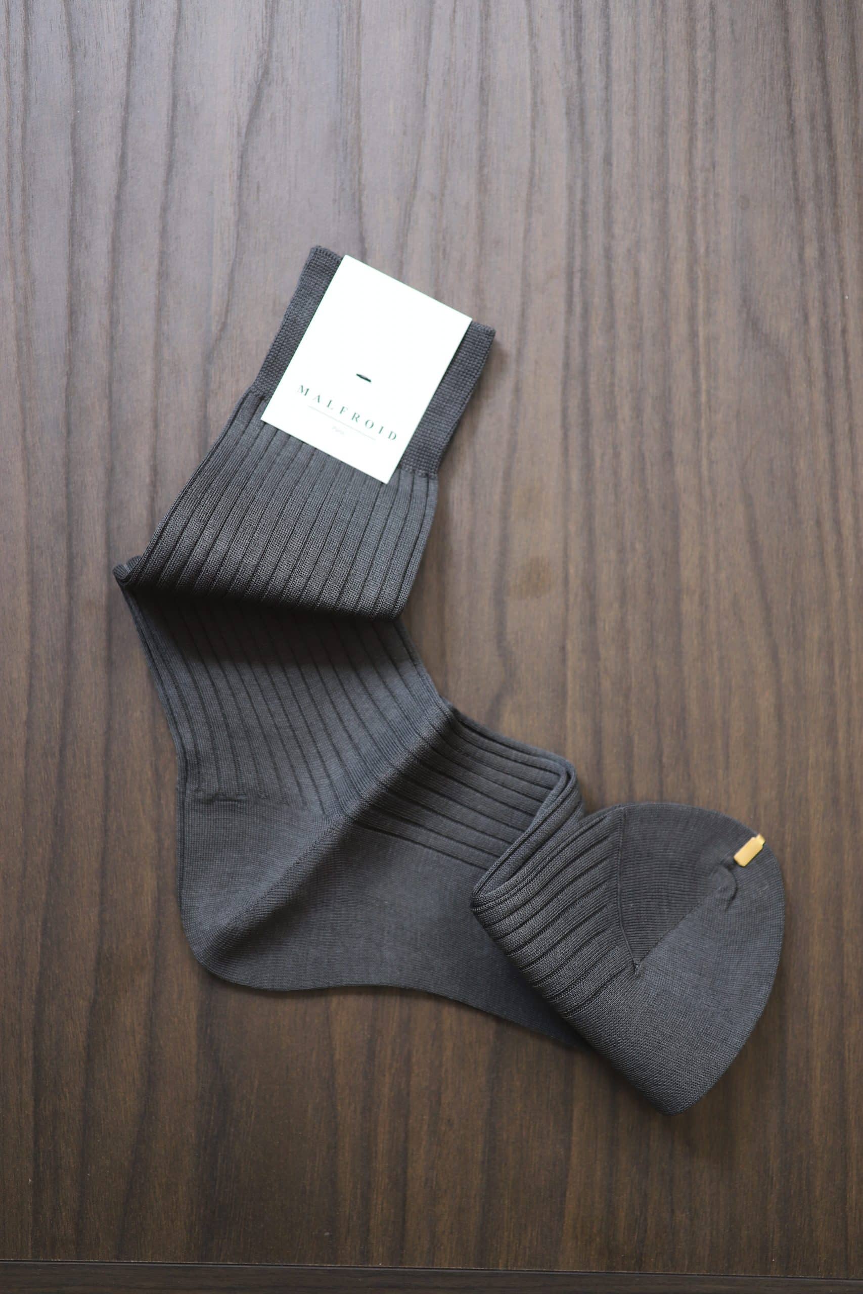 Malfroid chaussettes coton mercerisé gris