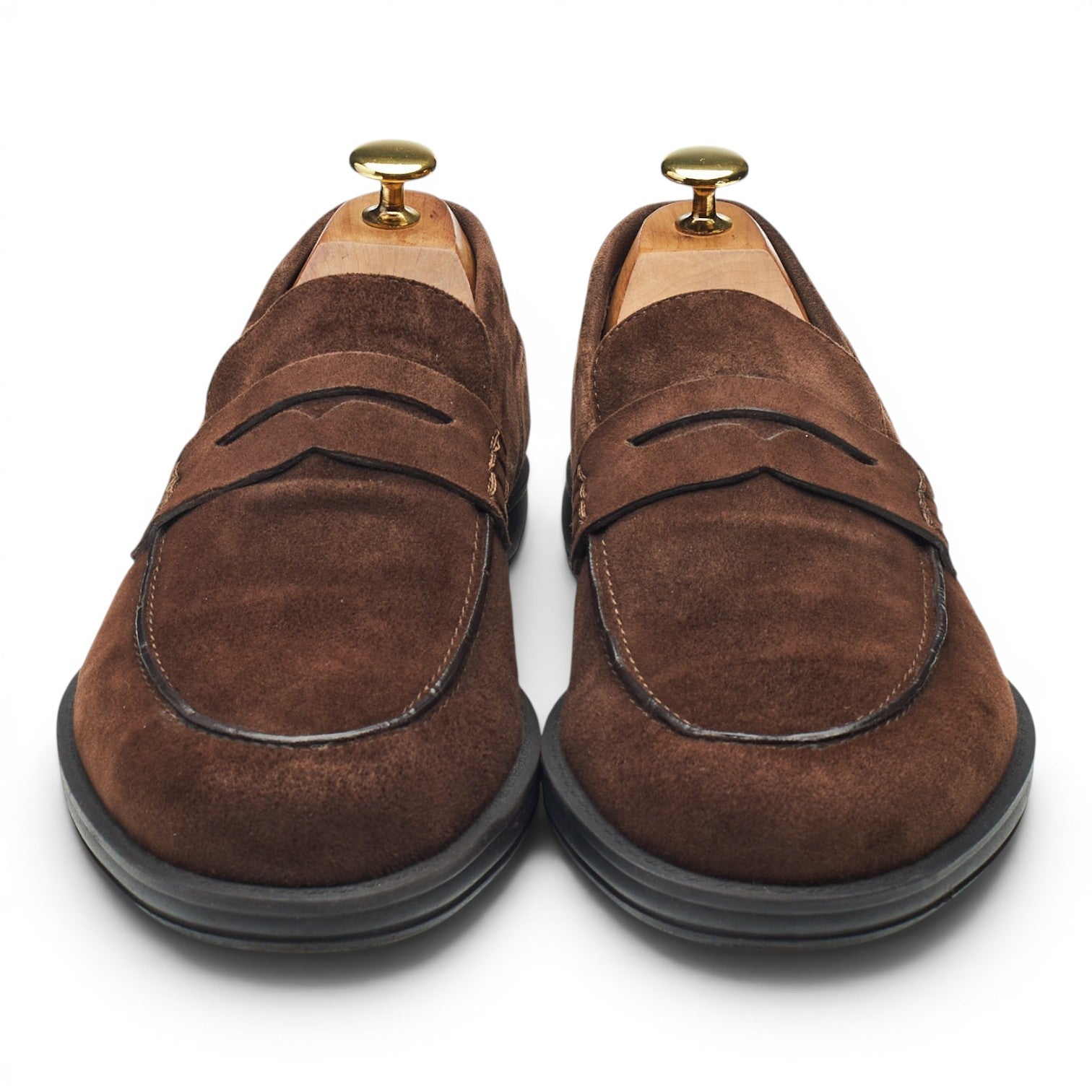 Brioni mocassin penny suède marron 8 UK