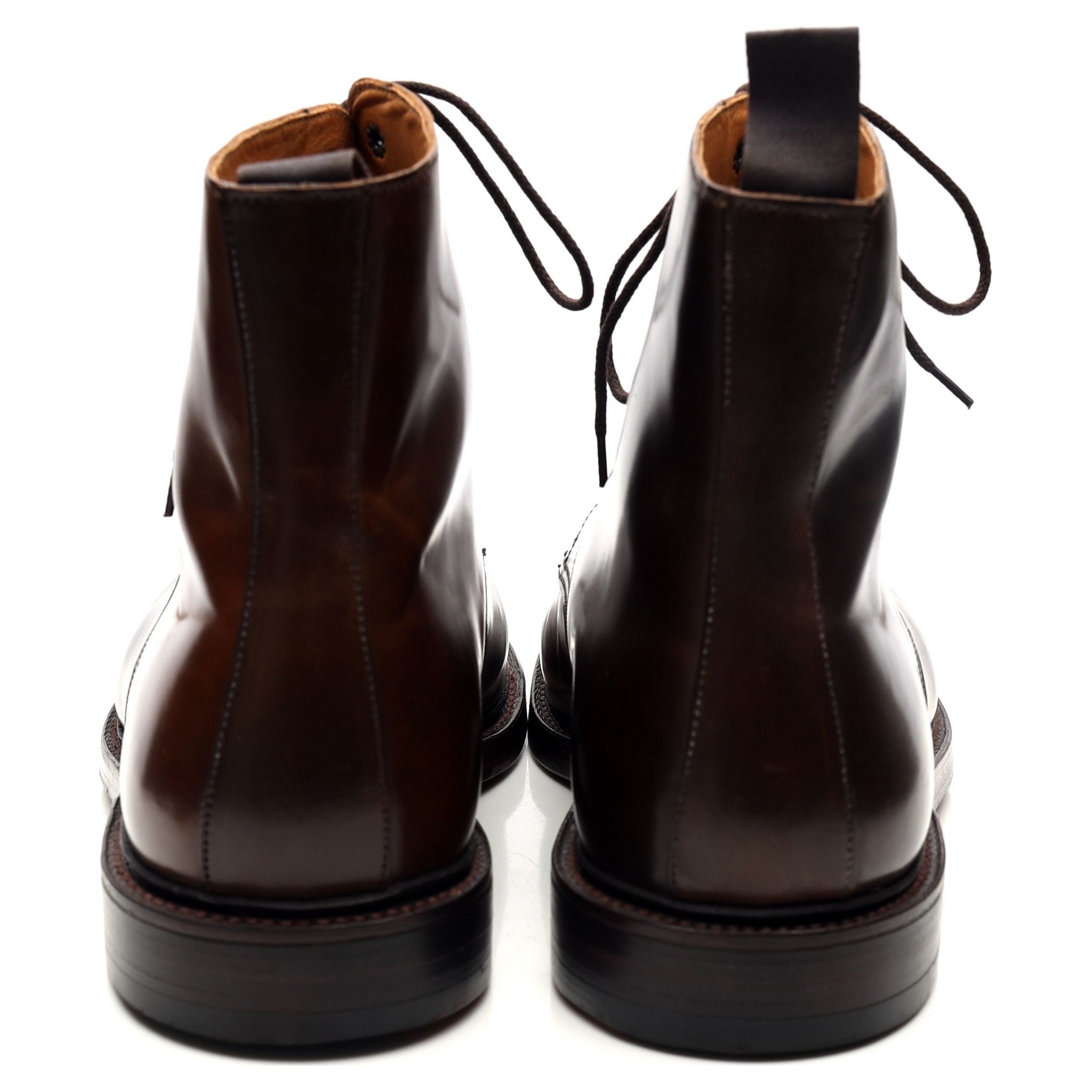 Crockett & Jones Harlech boots cuir cordovan marron UK 11
