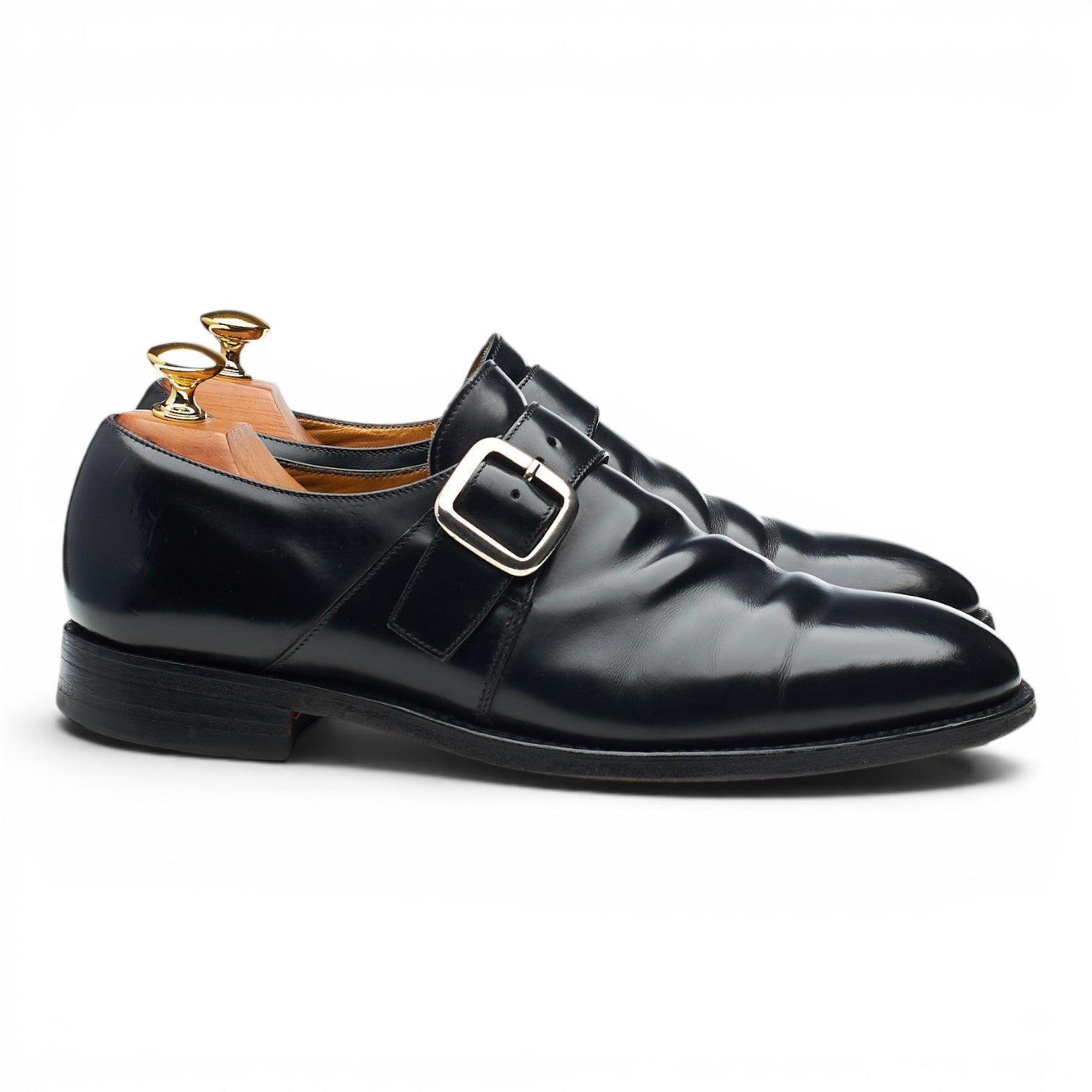 Loake Paisley Monk cuir noir pointure UK 7