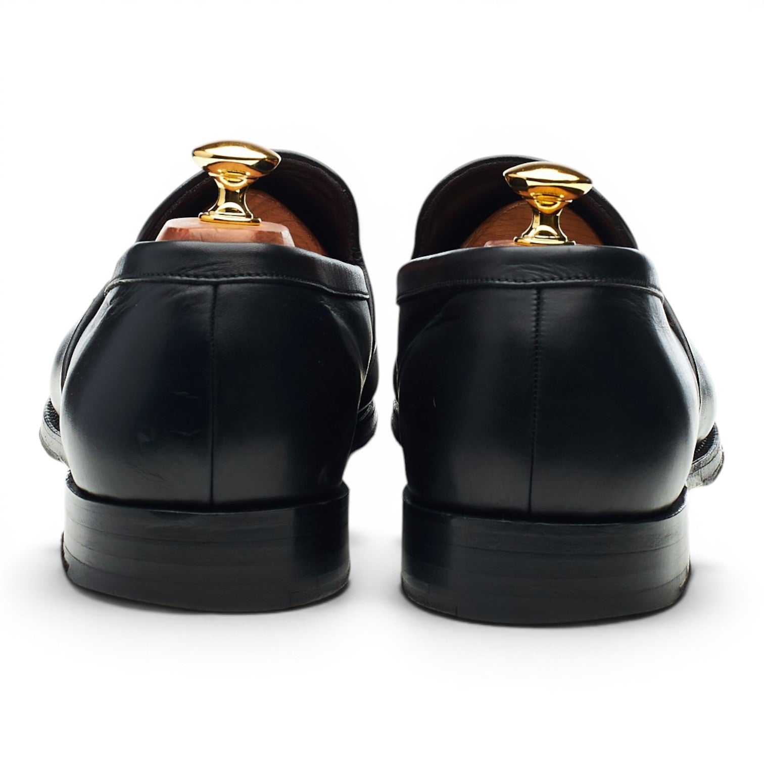 Barker Ramsden Mocassin pompons cuir noir 10