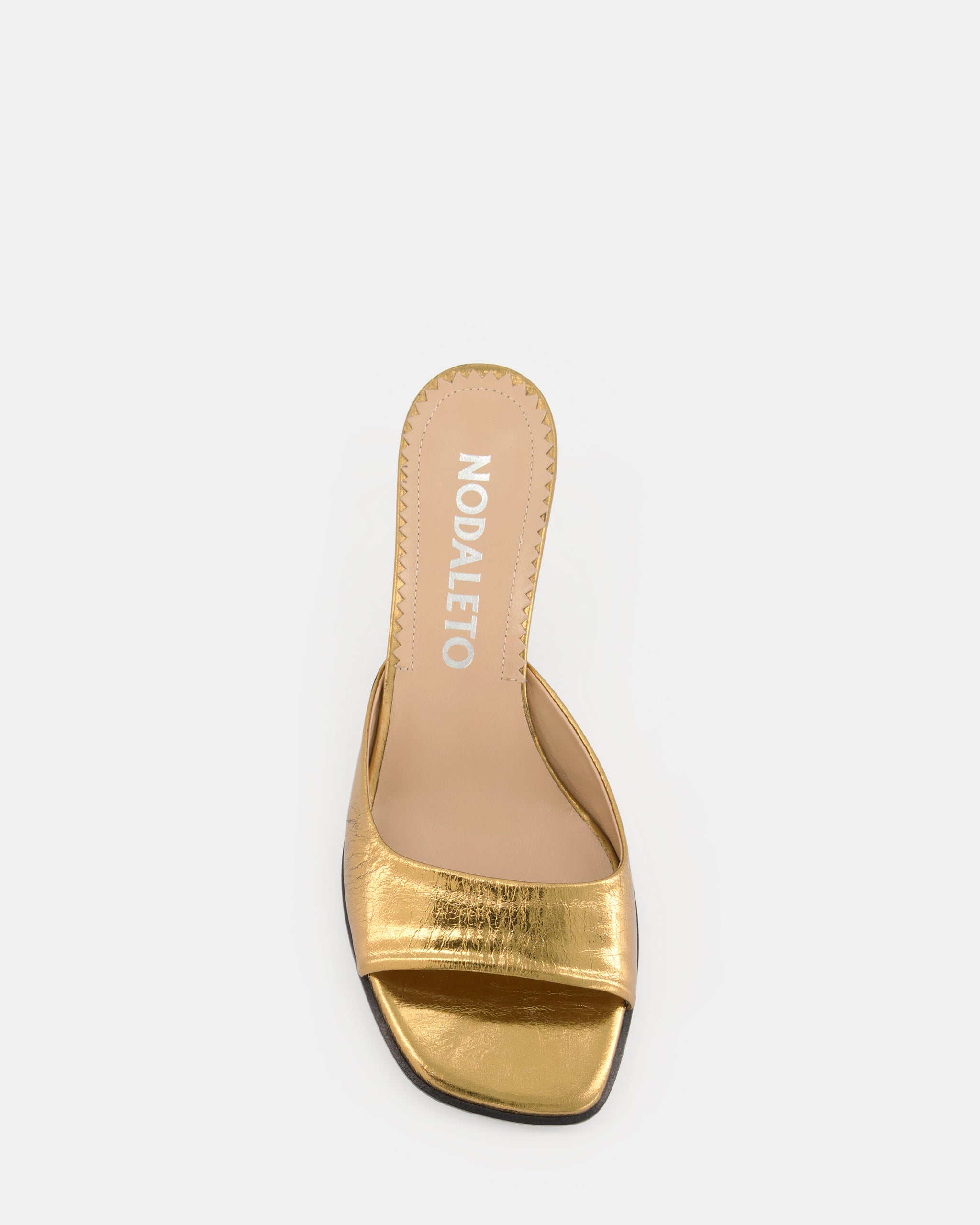 Nodaleto Dona Reese mules cuir bronze Crackle talon 5 cm