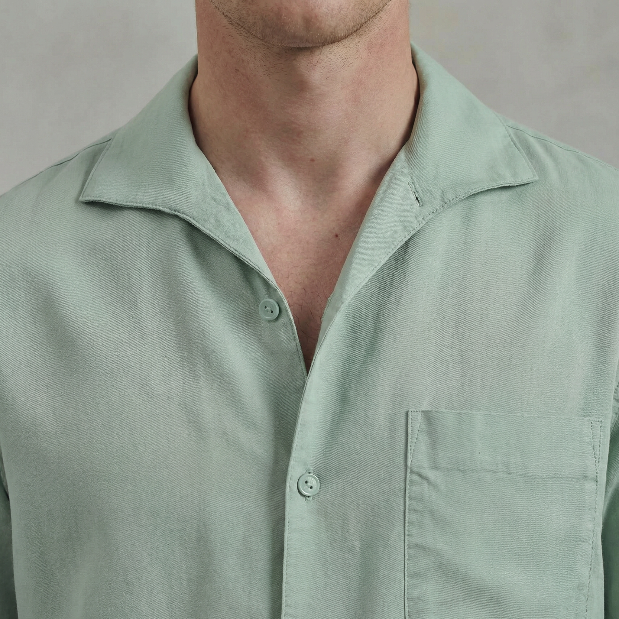 Rivieras Cadix chemise manches courtes vert d'eau lyocell