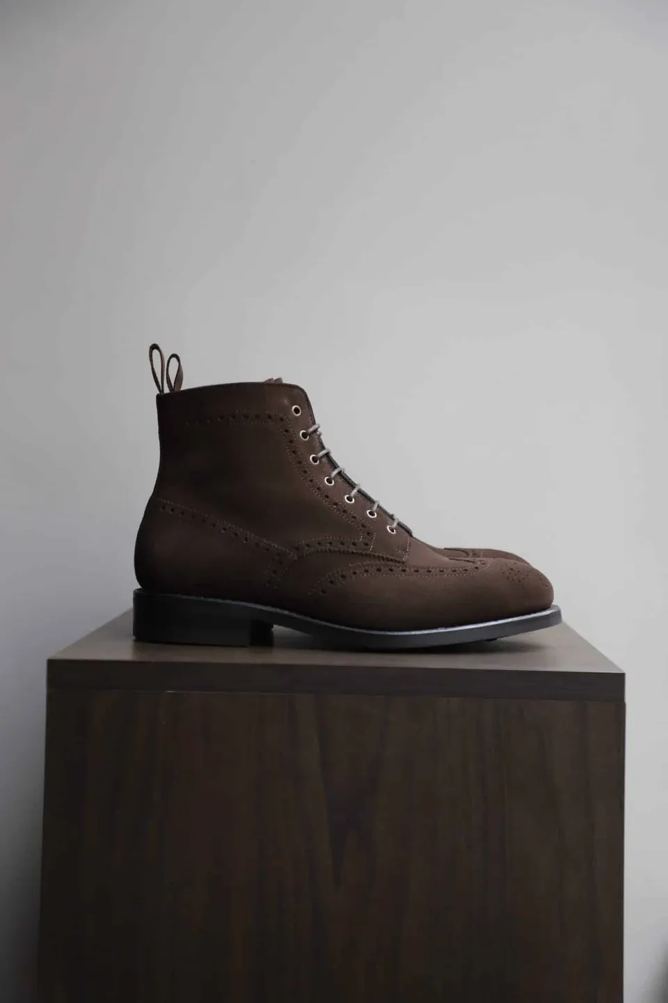 Malfroid Brogue-Master boots cuir daim chocolat