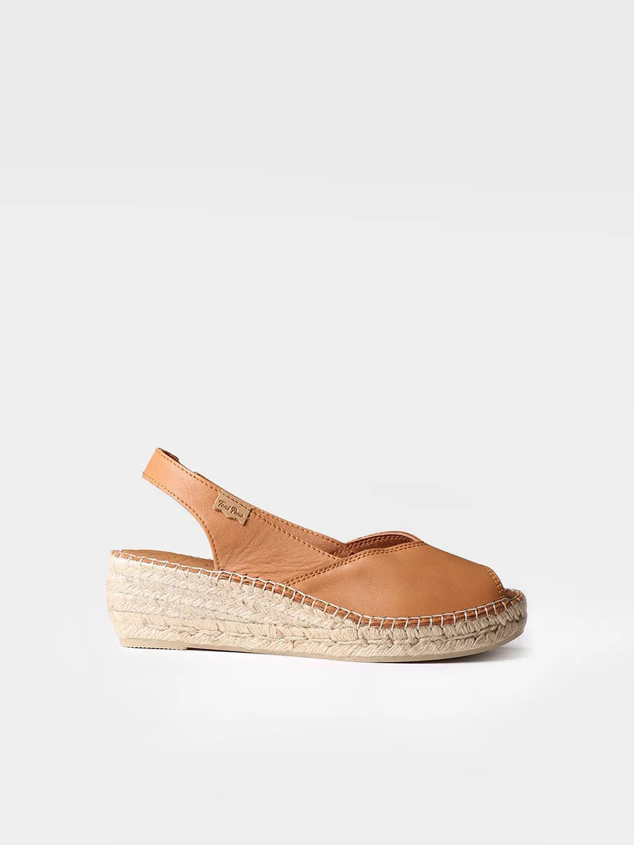Toni Pons Bernia-P espadrille compensée cuir bout ouvert