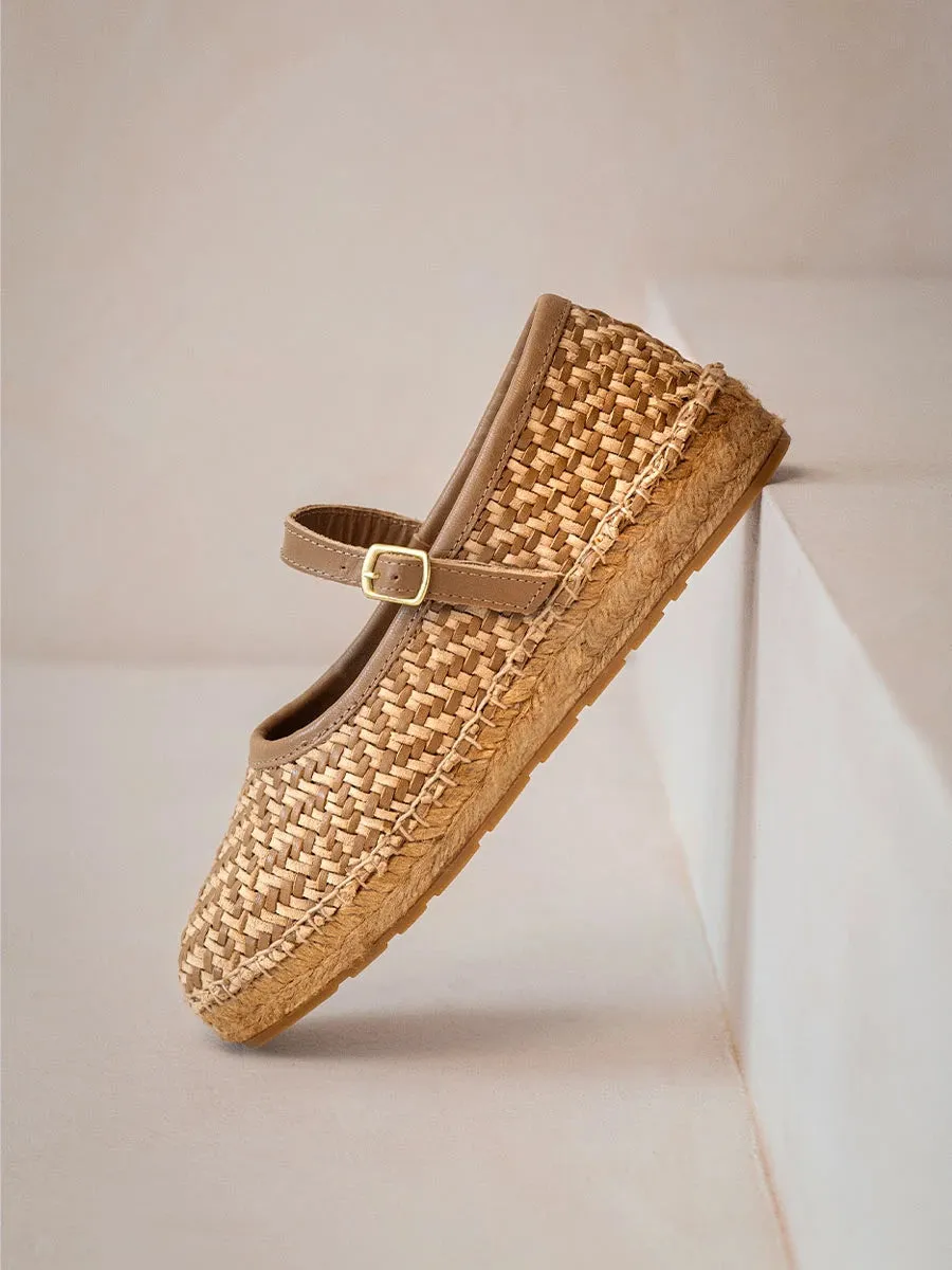 Toni Pons Girona80 babie femme cuir tressé 3,5 cm