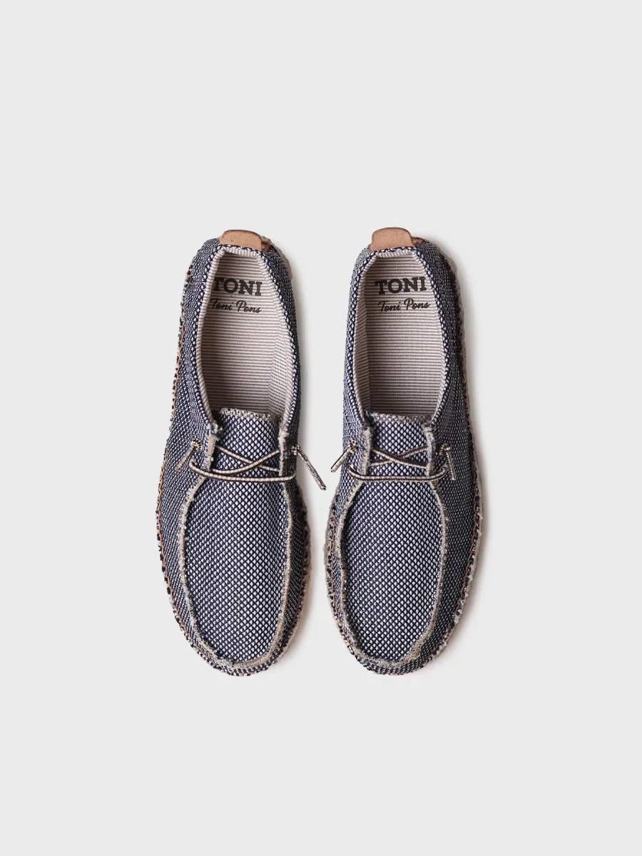 Toni Pons Oscar espadrille homme toile à lacets bleue