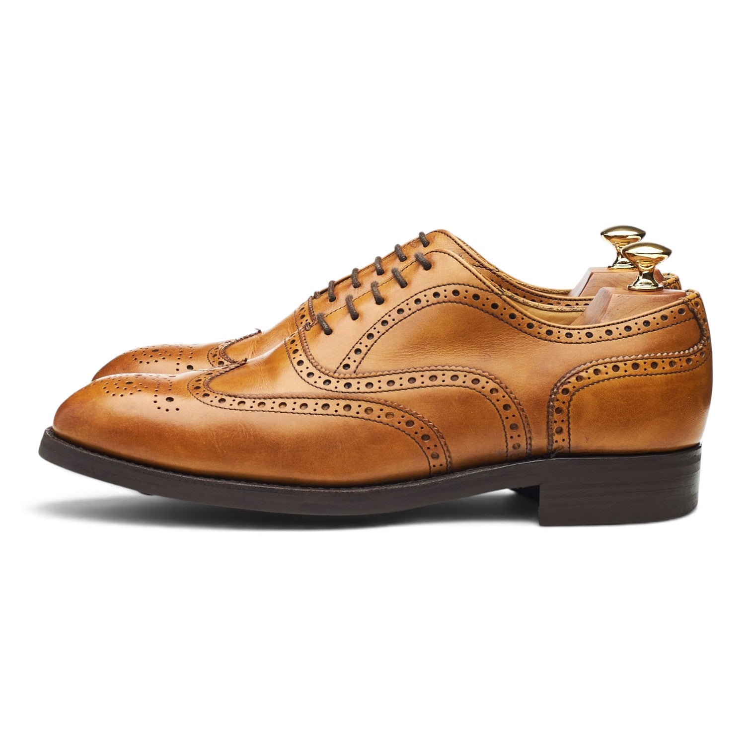 Berwick 67351 richelieu brogue cuir tabac UK 9