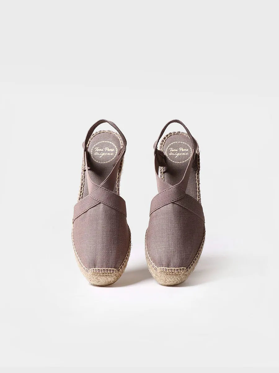Toni Pons Ter espadrilles compensées lin vegan taupe