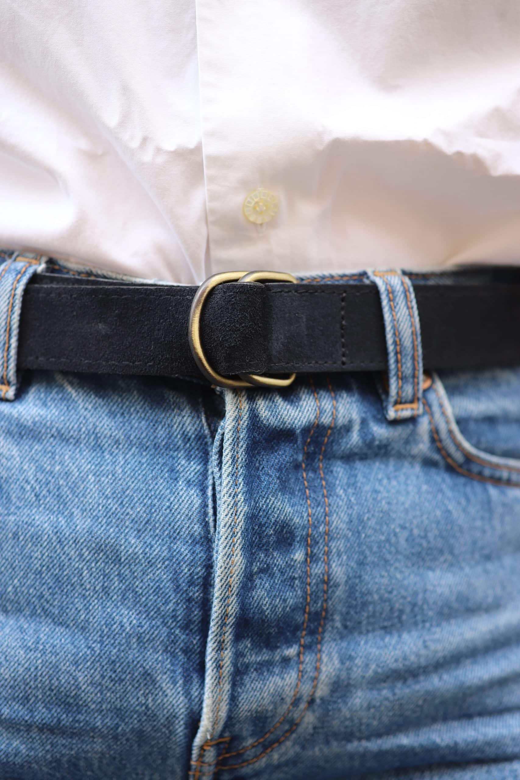 Malfroid ceinture double D cuir italien 27 mm