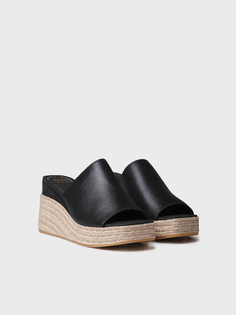 Toni Pons Marlene espadrille compensée noire suède