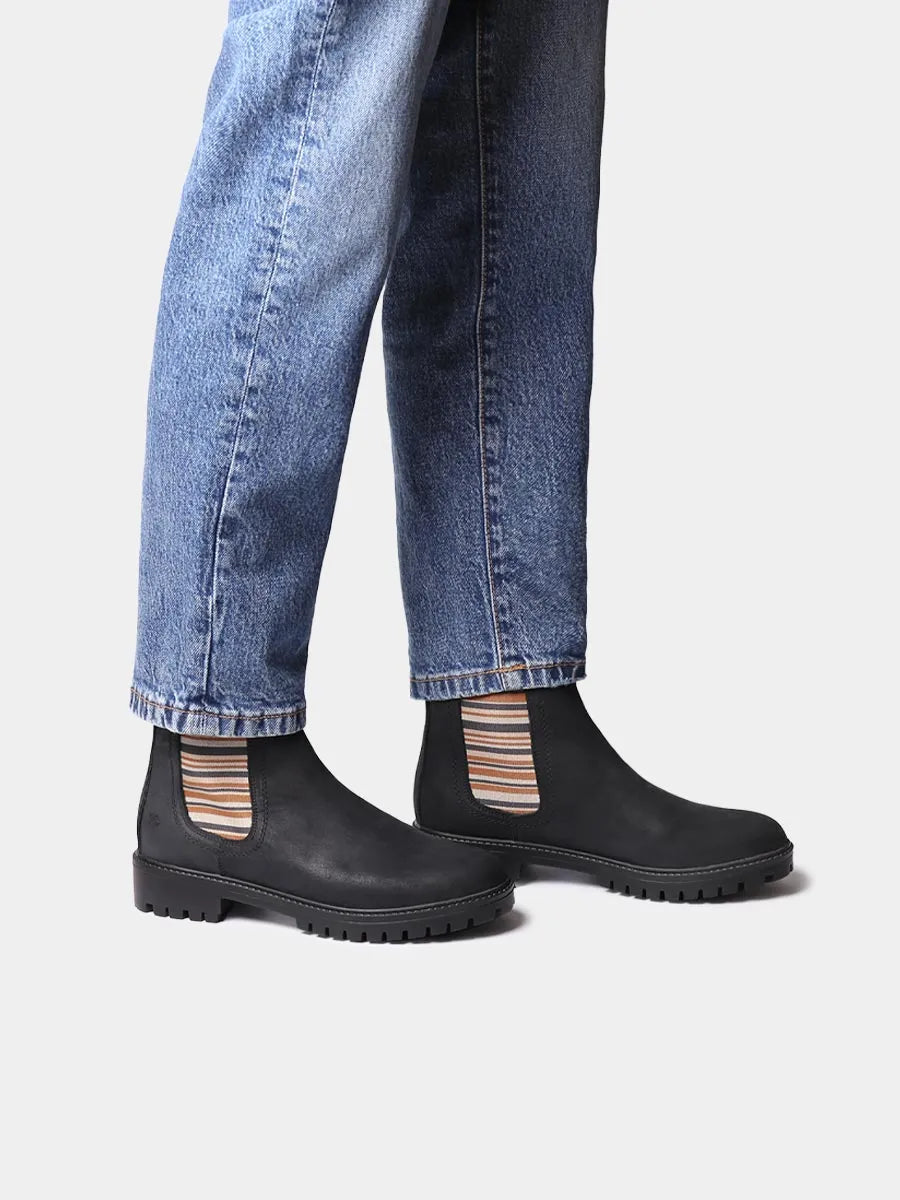 Toni Pons Carla-NR bottines cuir femme élastique rayé