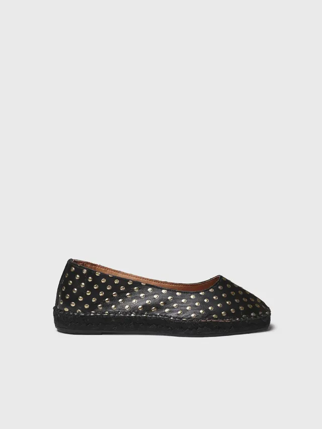 Toni Pons Sheila espadrille ballerine cuir pois métalliques