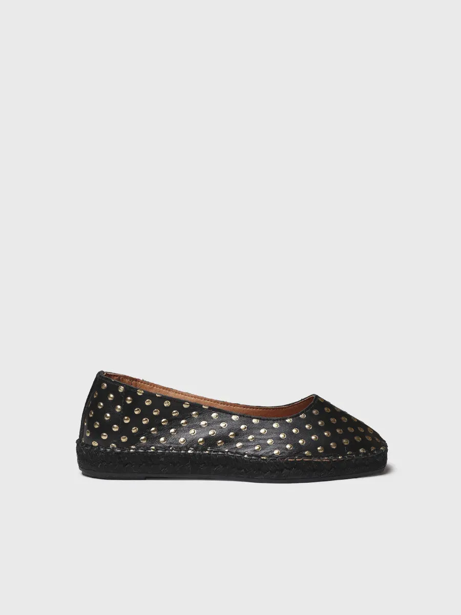 Toni Pons Sheila espadrille ballerine cuir pois métalliques