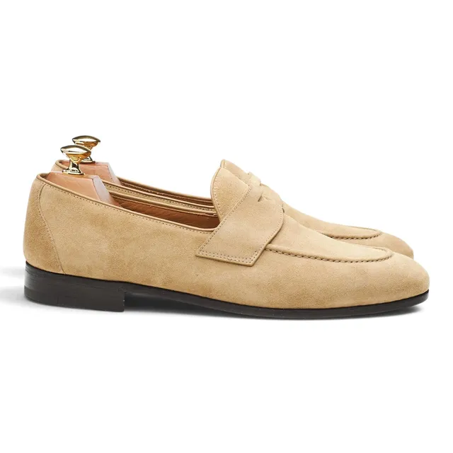 Church's Dundridge mocassins daim beige UK 9 semelle cuir