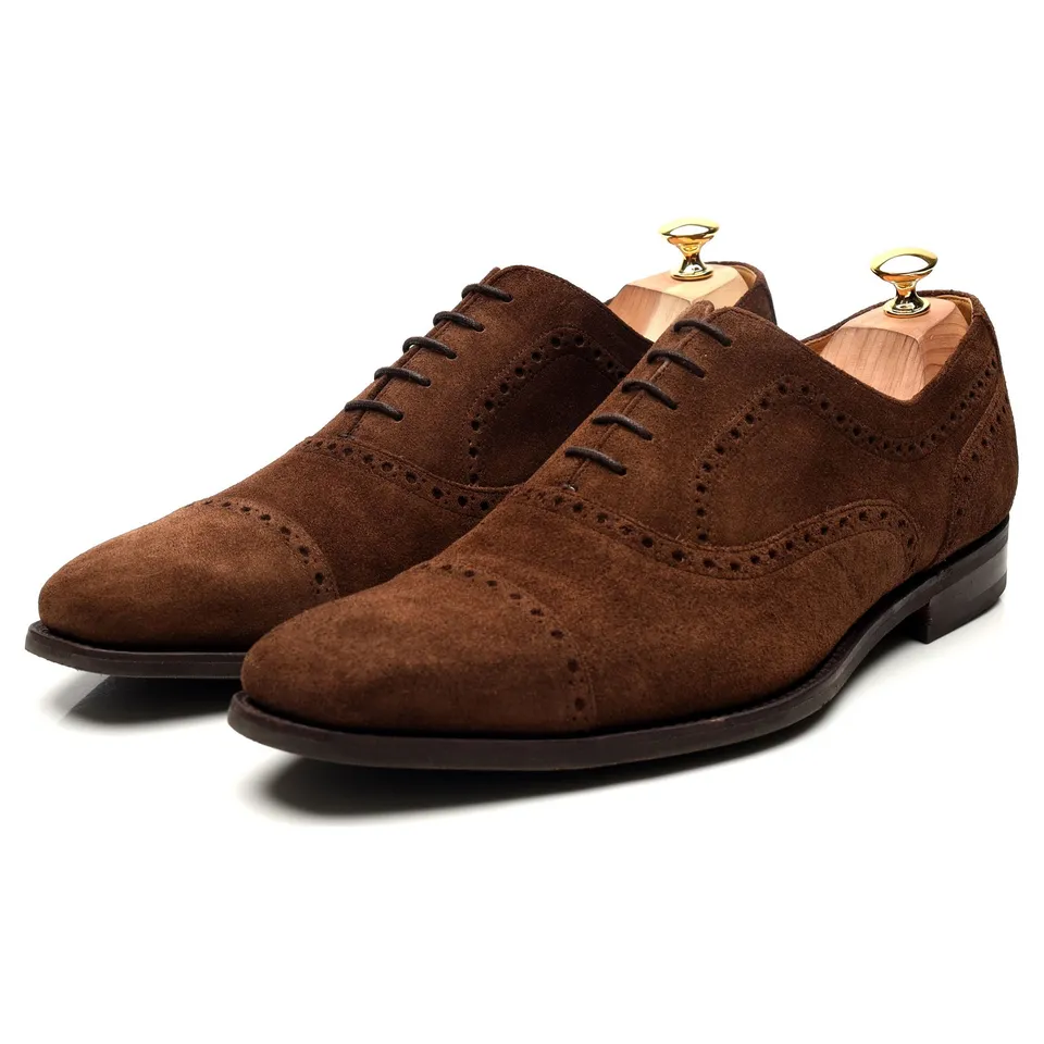 Barker Luke oxford semi-brogue suède marron UK 11
