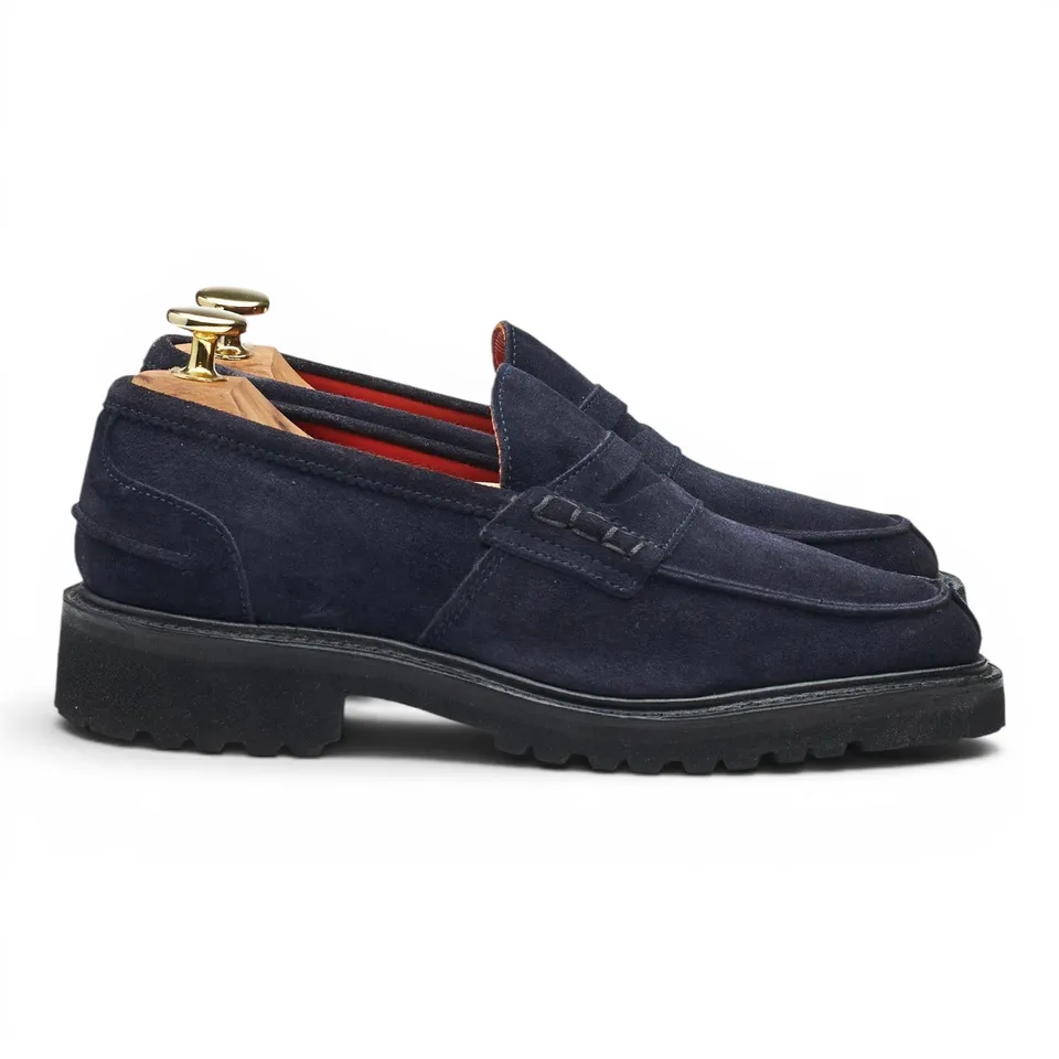 Trickers Eva mocassins daim bleu marine UK 3