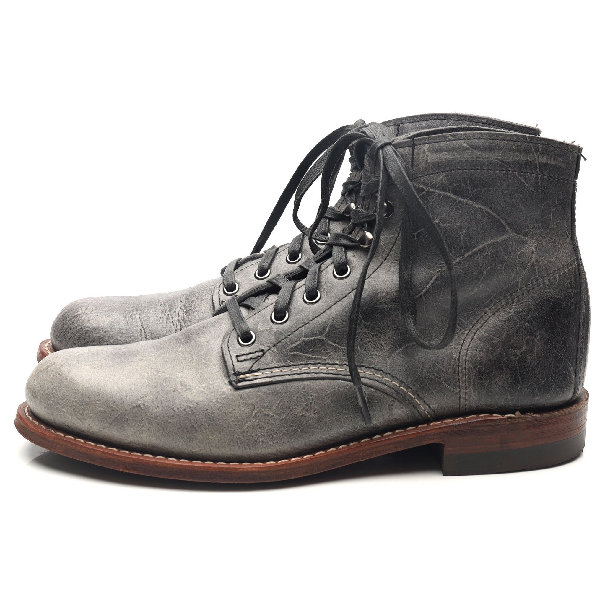 Wolverine 1000 Mile Evans boots cuir gris UK 6.5