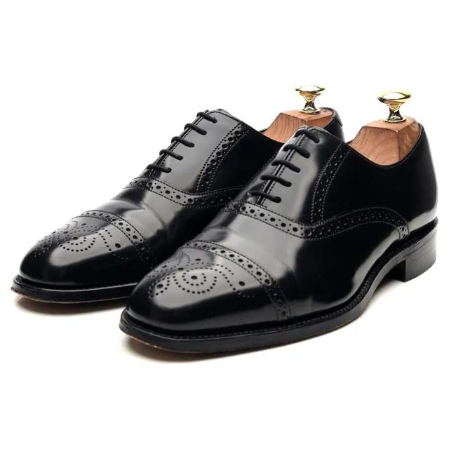 Loake Oban chaussures oxford cuir noir pointure UK 7
