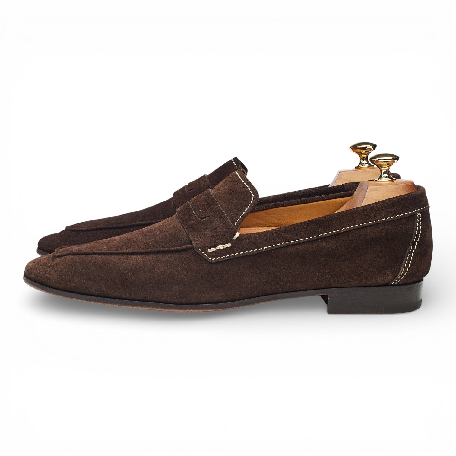 Berluti mocassins daim marron foncé UK 10