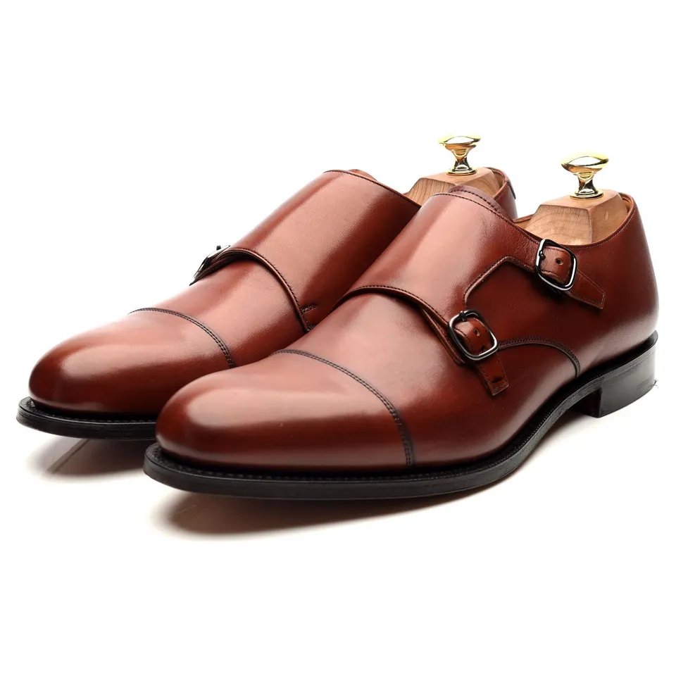 Church's Detroit chaussures monk cuir marron UK 8