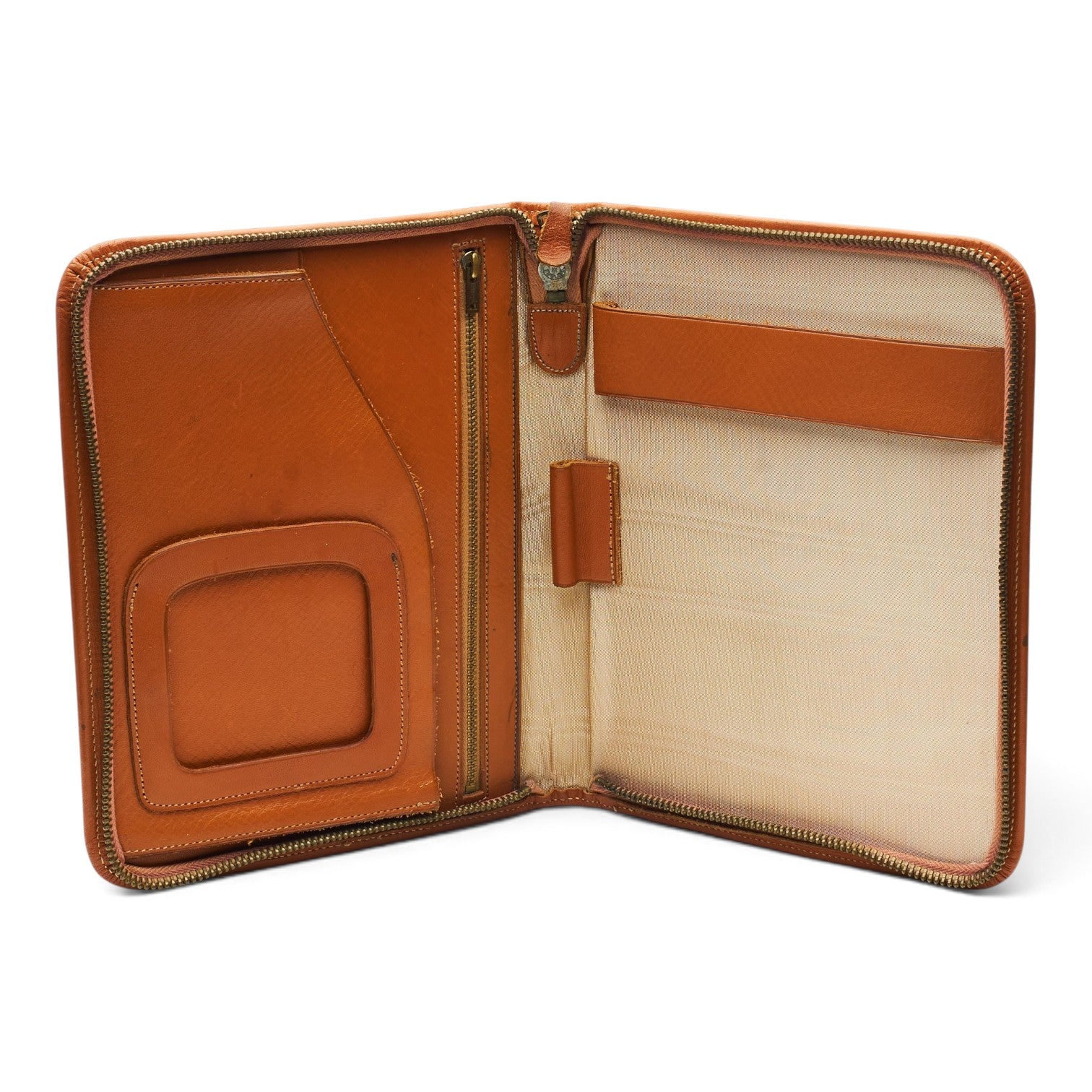 Connolly portefeuille voyage cuir marron tan zippé