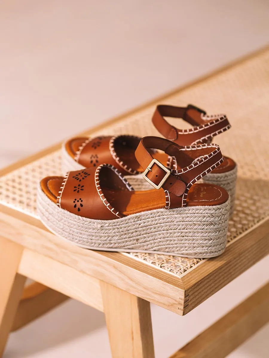 Toni Pons Joana espadrille cuir compensée 7 cm