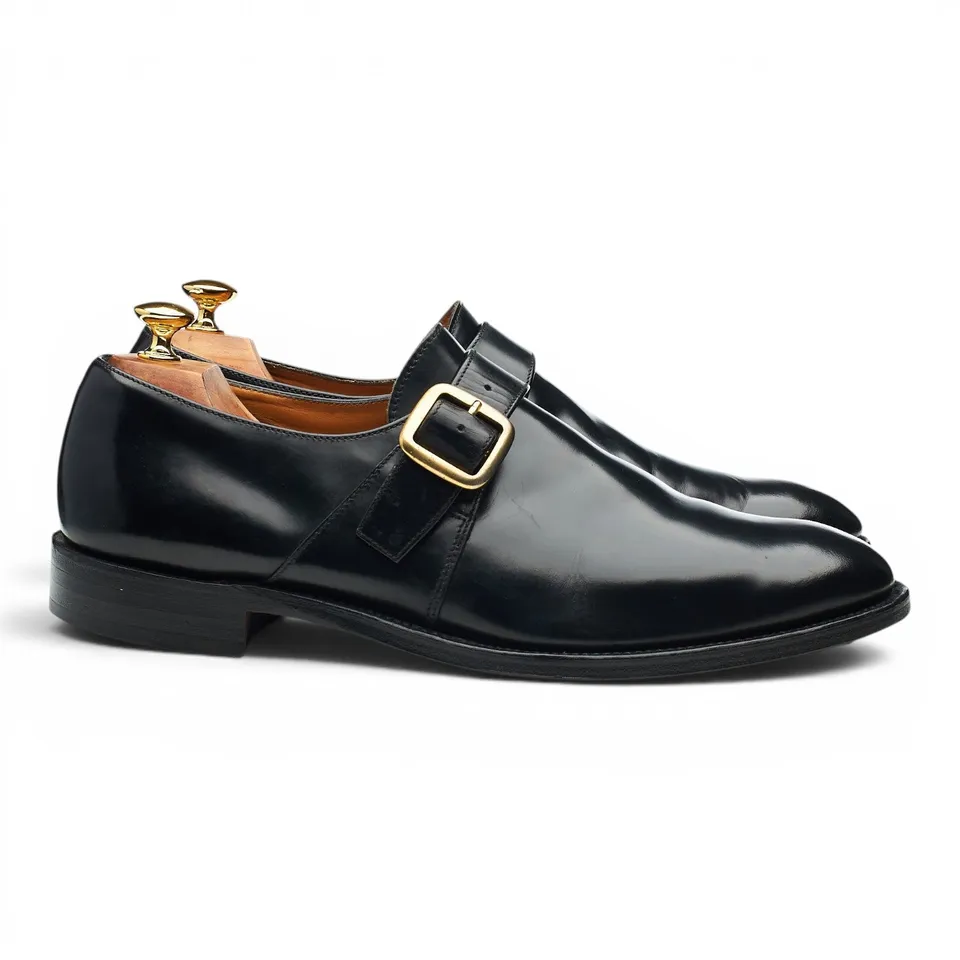 Loake Paisley chaussures monk cuir noir UK 11