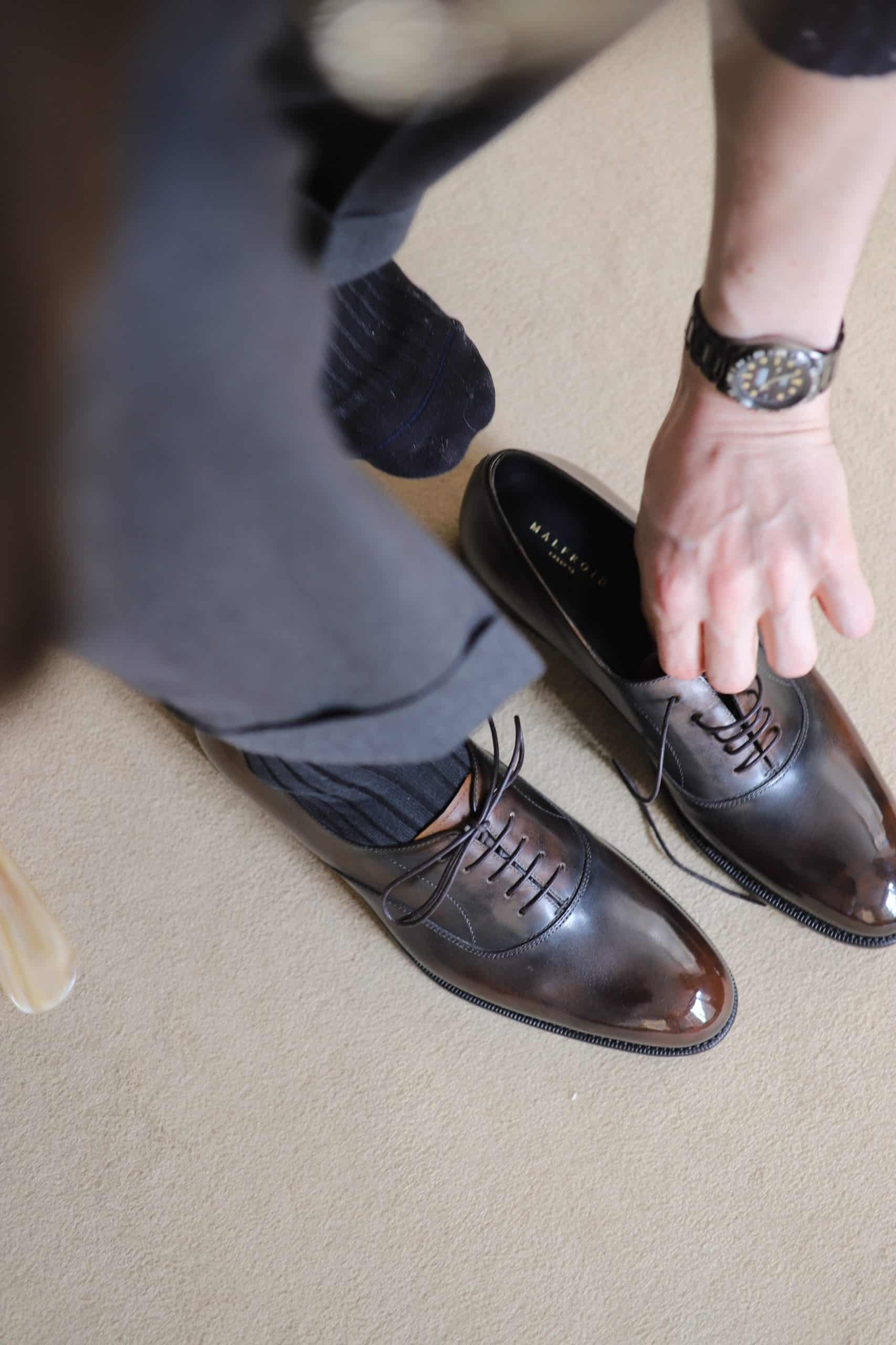 Malfroid Réserve 1930 soulier cuir à patiner Goodyear