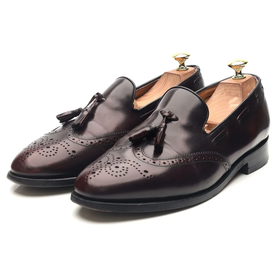 Barker Clive mocassins glands cuir bordeaux UK 8 F brogué