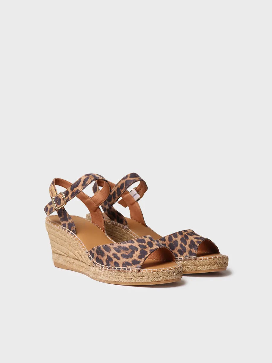 Toni Pons Sia-P espadrille compensée cuir boucle talon 7 cm