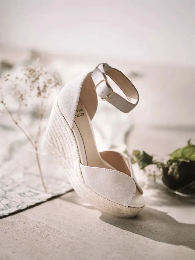 Toni Pons Patricia espadrilles compensees blanches mariee