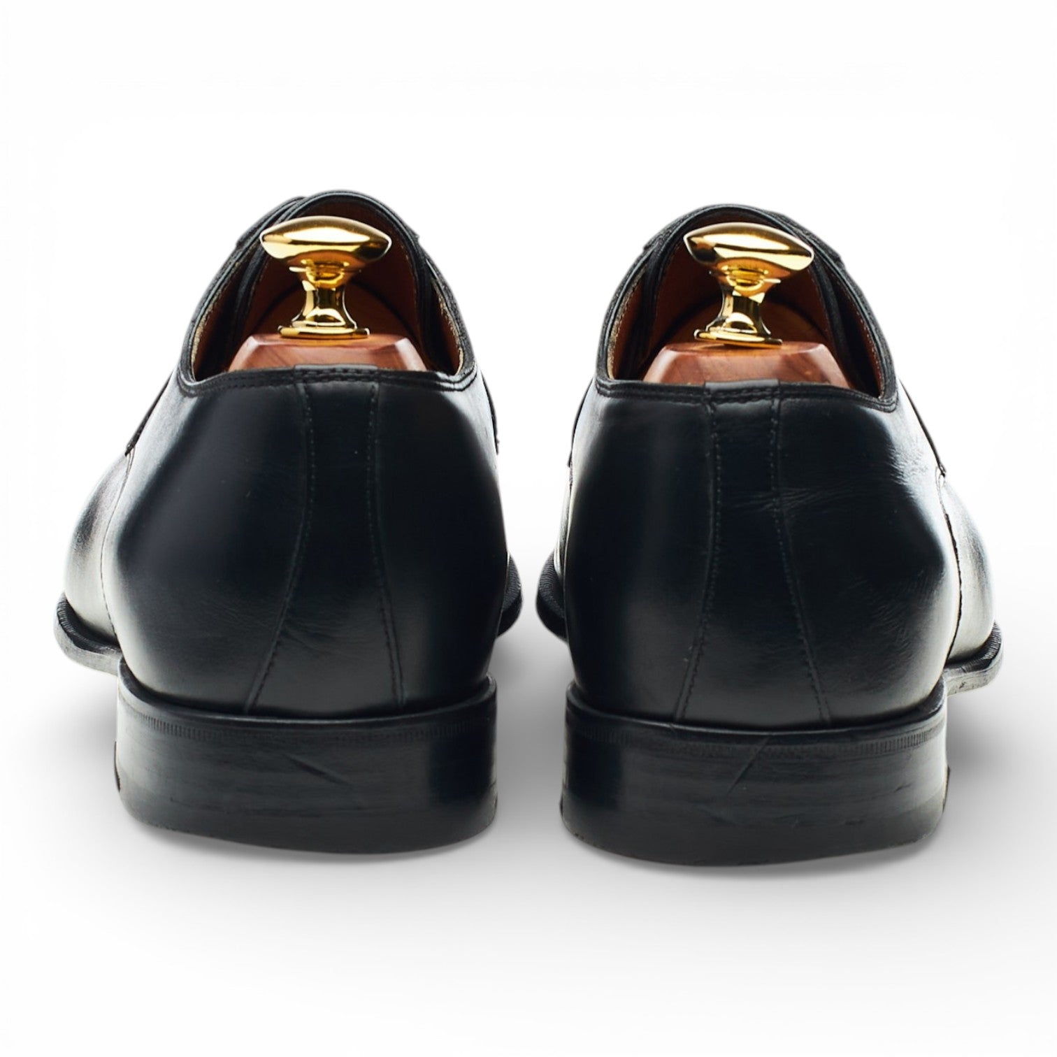 A.Testoni derby cuir noir 6 UK bout droit