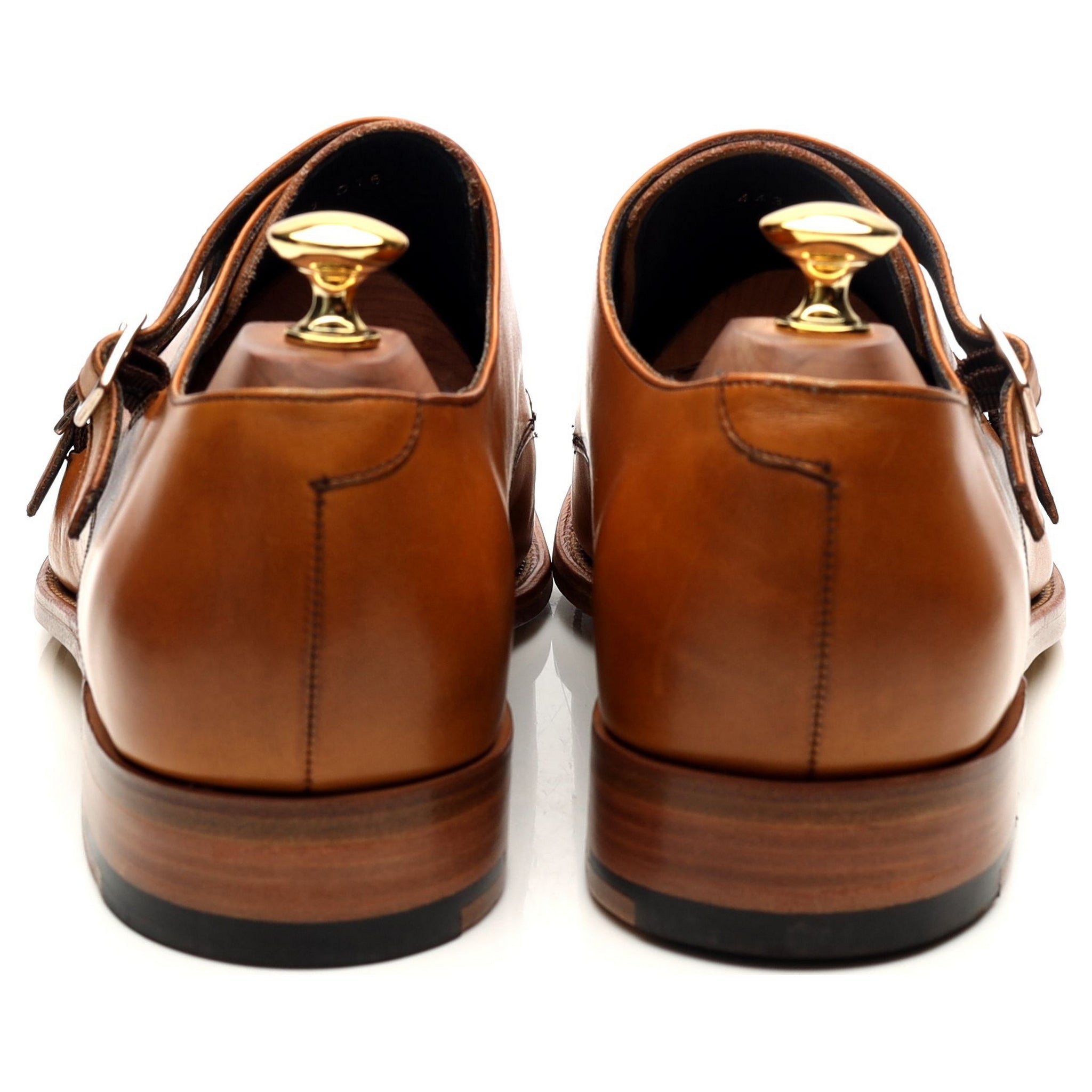 Barker Hillman chaussures monk cuir marron UK 9