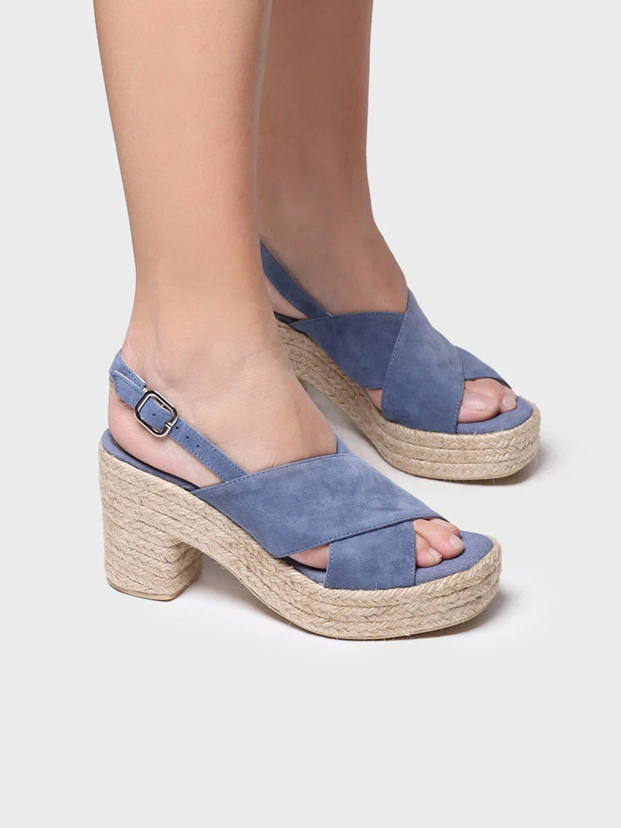 Toni Pons Kenya-A espadrille femme cuir talon large 5 cm