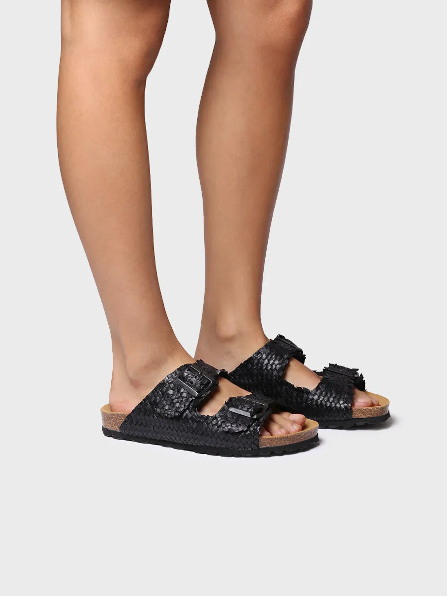 Toni Pons Guam-TE sandale femme cuir tressé noir