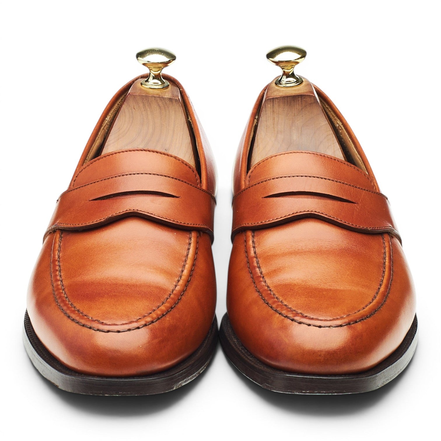 Peal & Co mocassins cuir marron tan pointure UK 8