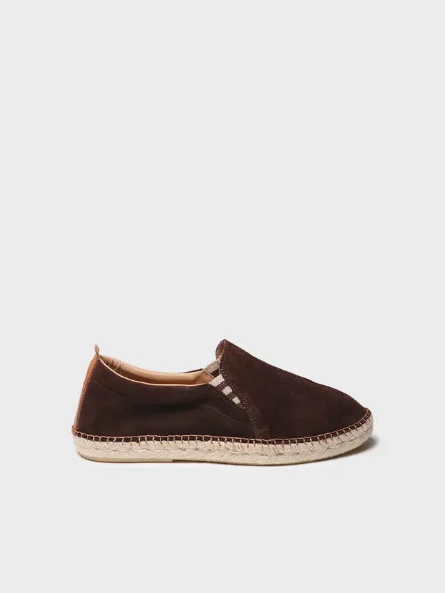 Toni Pons Marti espadrilles homme cuir suède marron