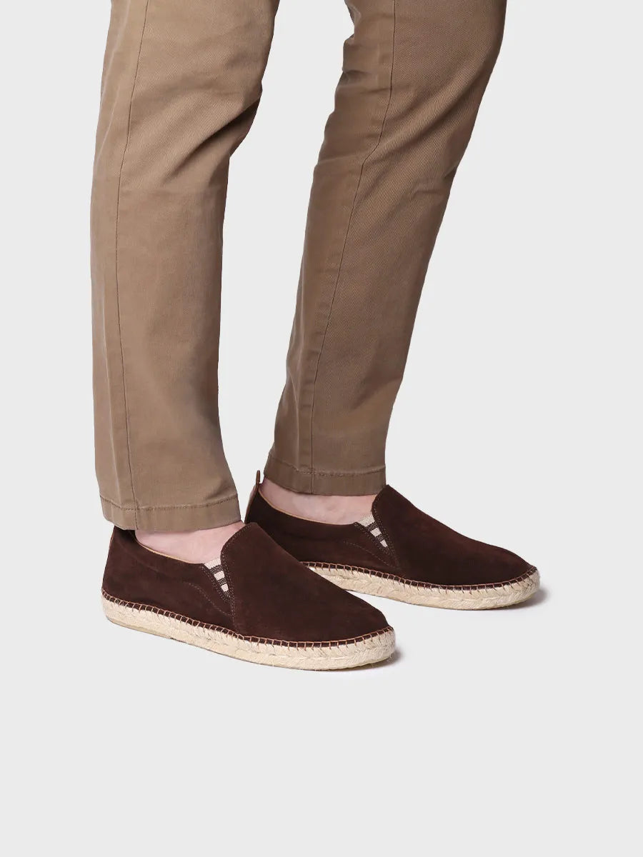 Toni Pons Marti espadrilles homme cuir suède marron