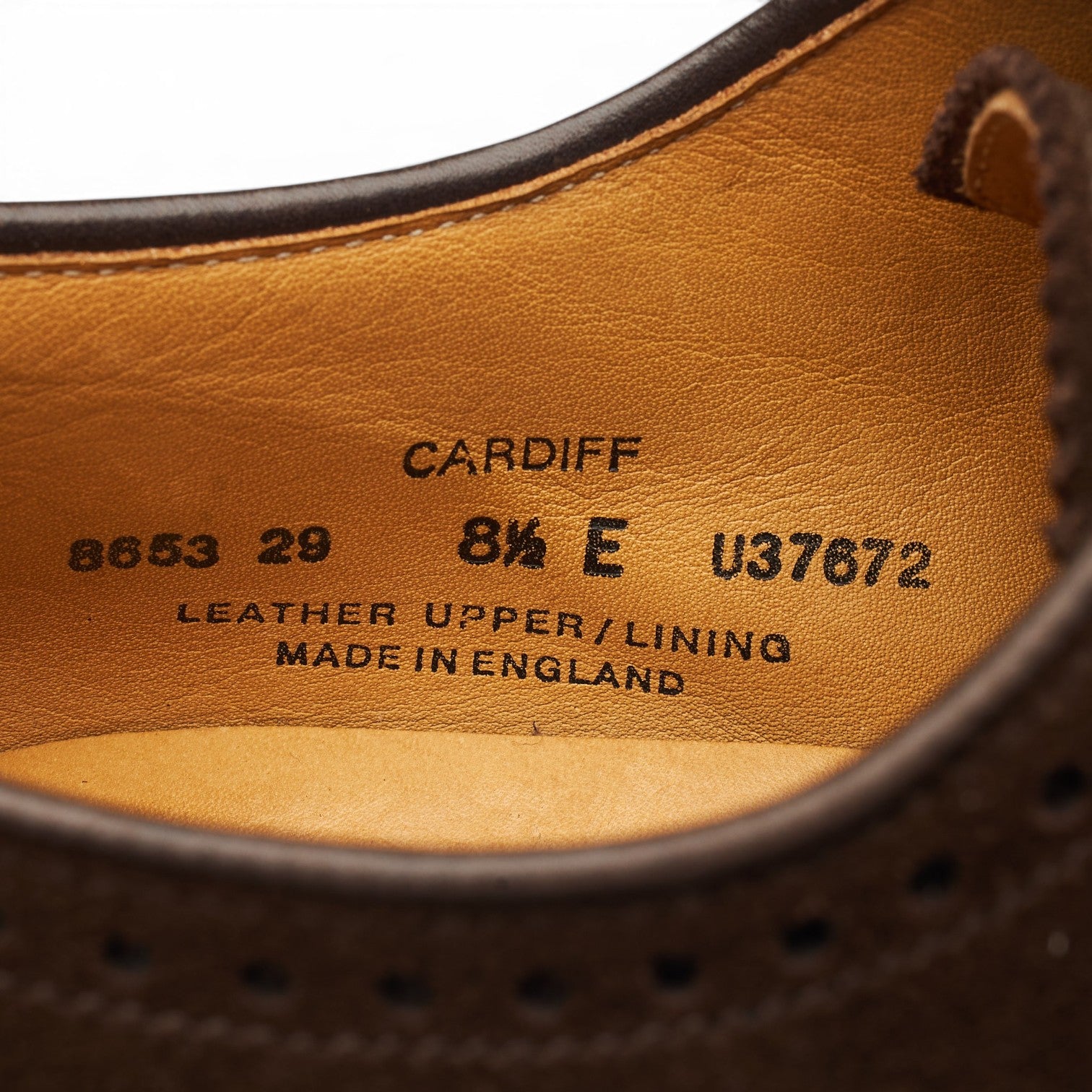 Crockett & Jones Cardiff derby suède marron 8.5 UK