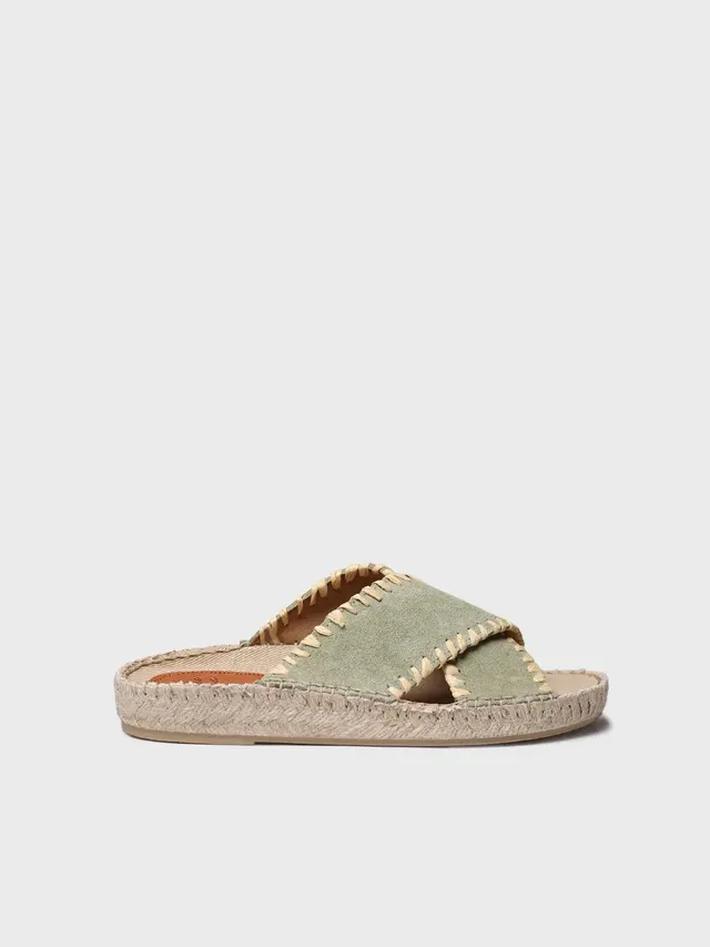 Toni Pons Bali-SD Sandale Plate Femme Cuir Suède
