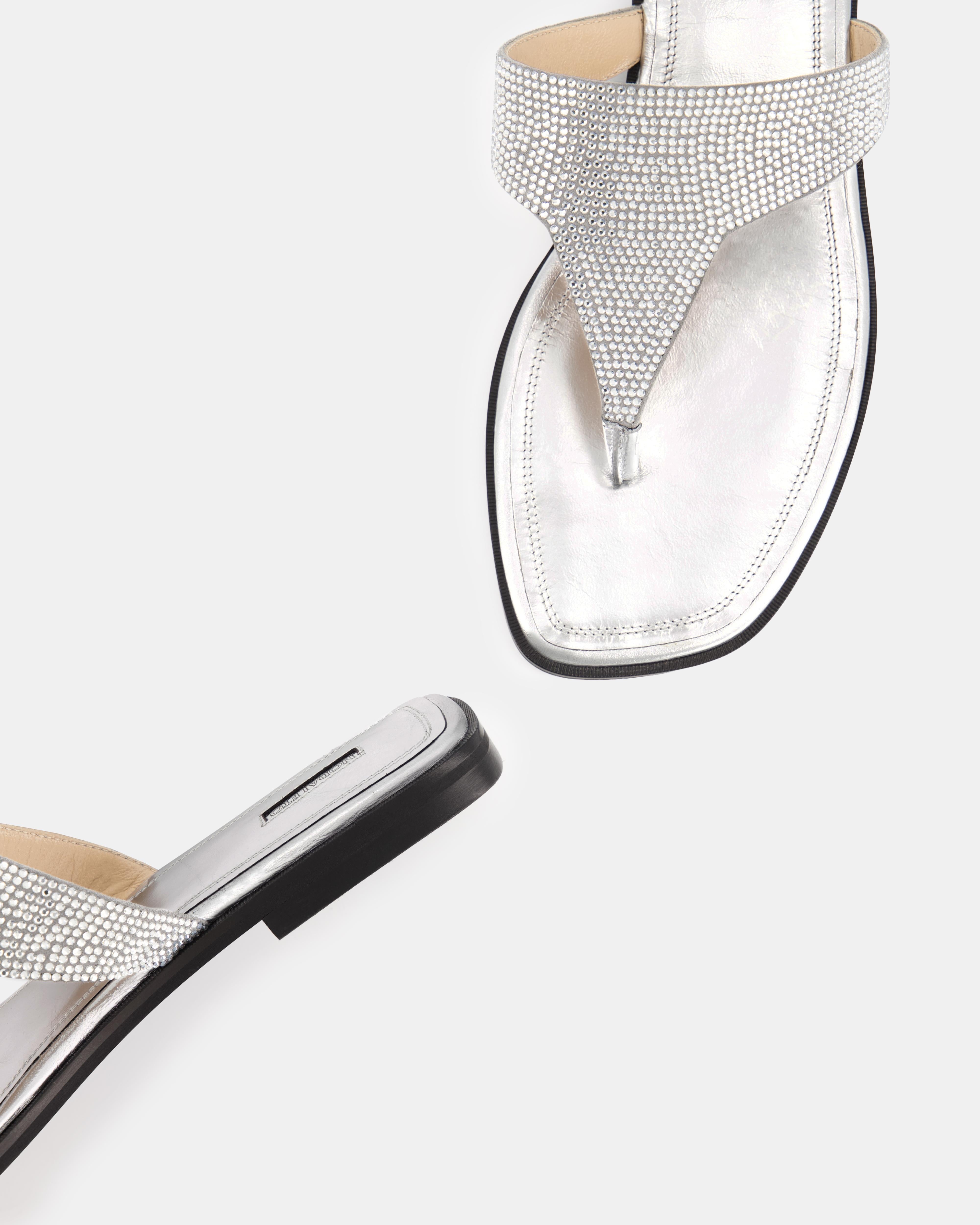 Nodaleto Bulla Nova Flat sandales argent strass plates