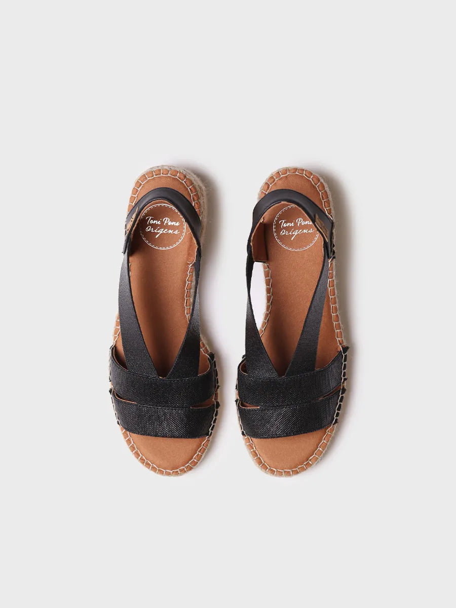 Toni Pons Dama espadrilles talon large noires