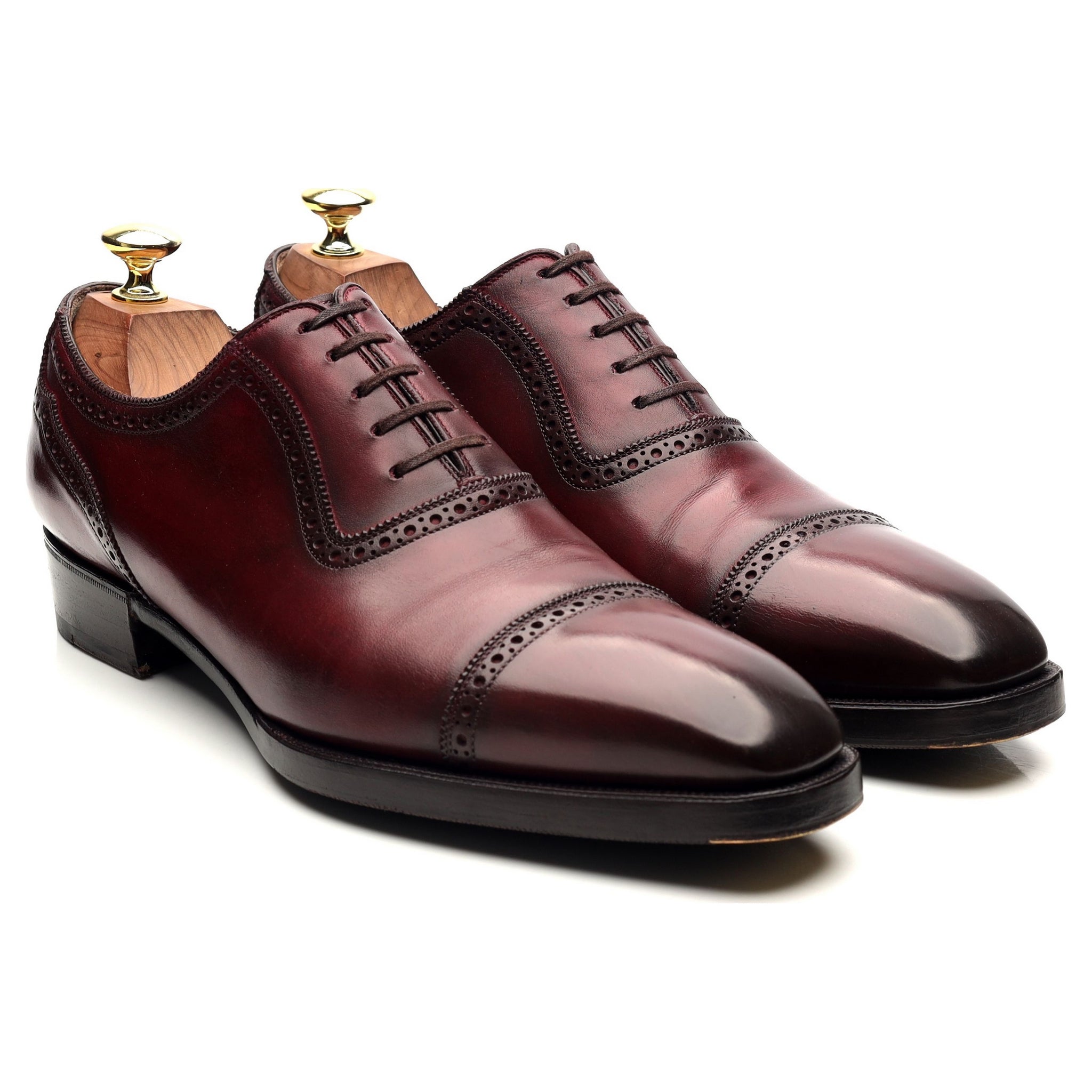 Antonio Meccariello Principes 3 richelieus cuir bordeaux UK 7.5