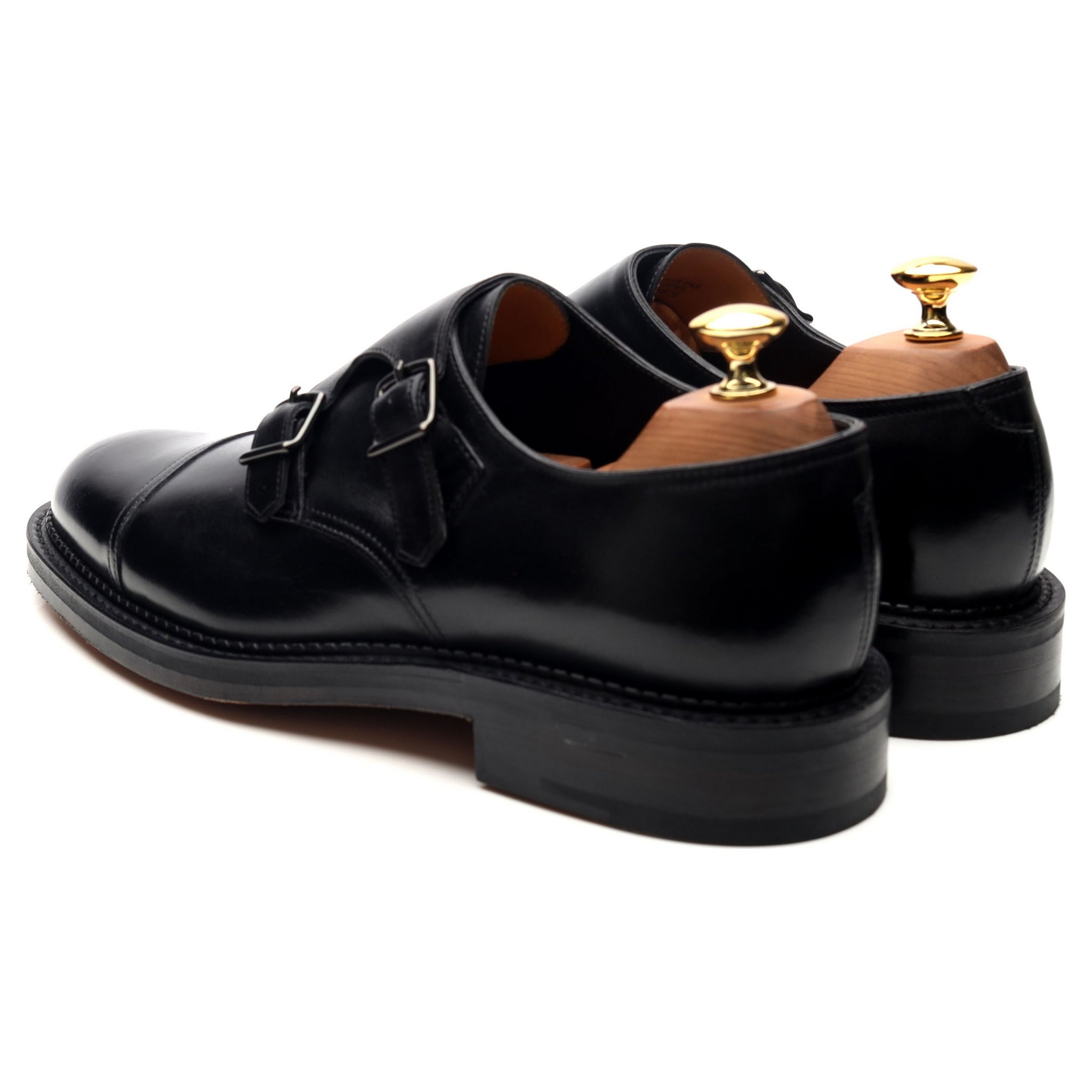 John Lobb William double monk cuir noir UK 6.5