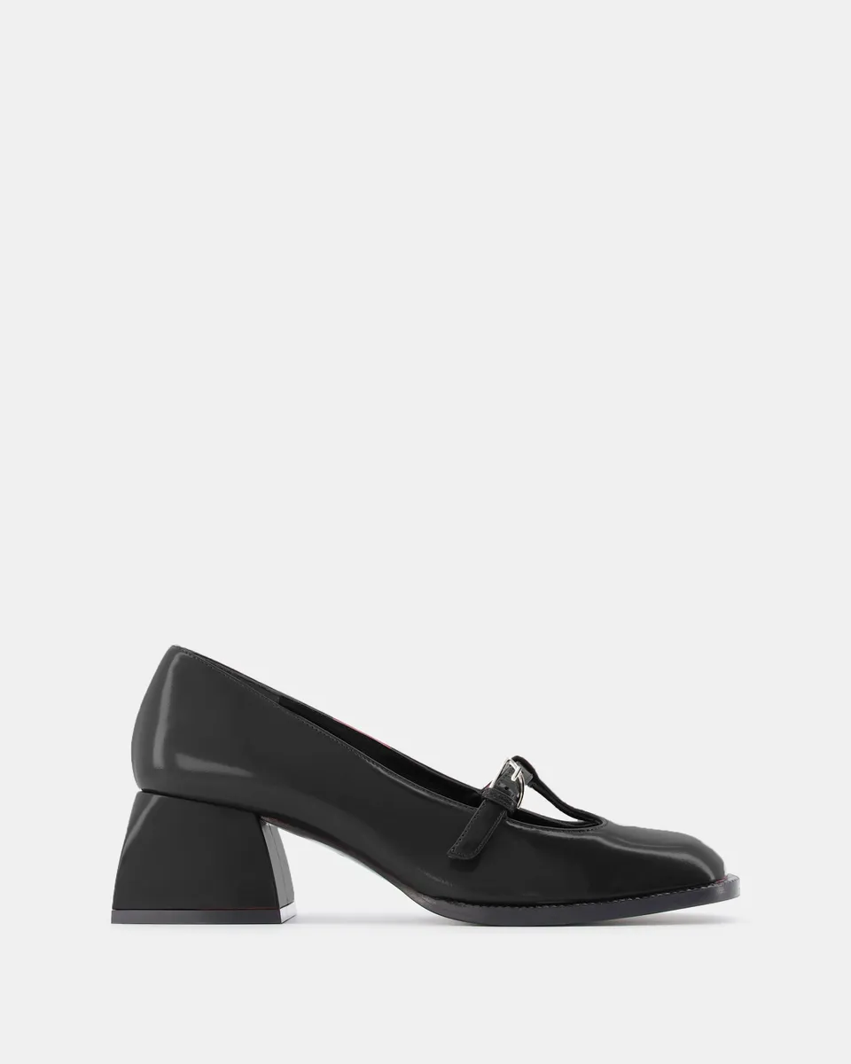 Nodaleto Bulla Bobby 50 sandales cuir noir Black Glassed talon 5 cm